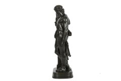 French Antique Bronze Sculpture “Oedipus and Sphinx” by Pierre Emile Hebert