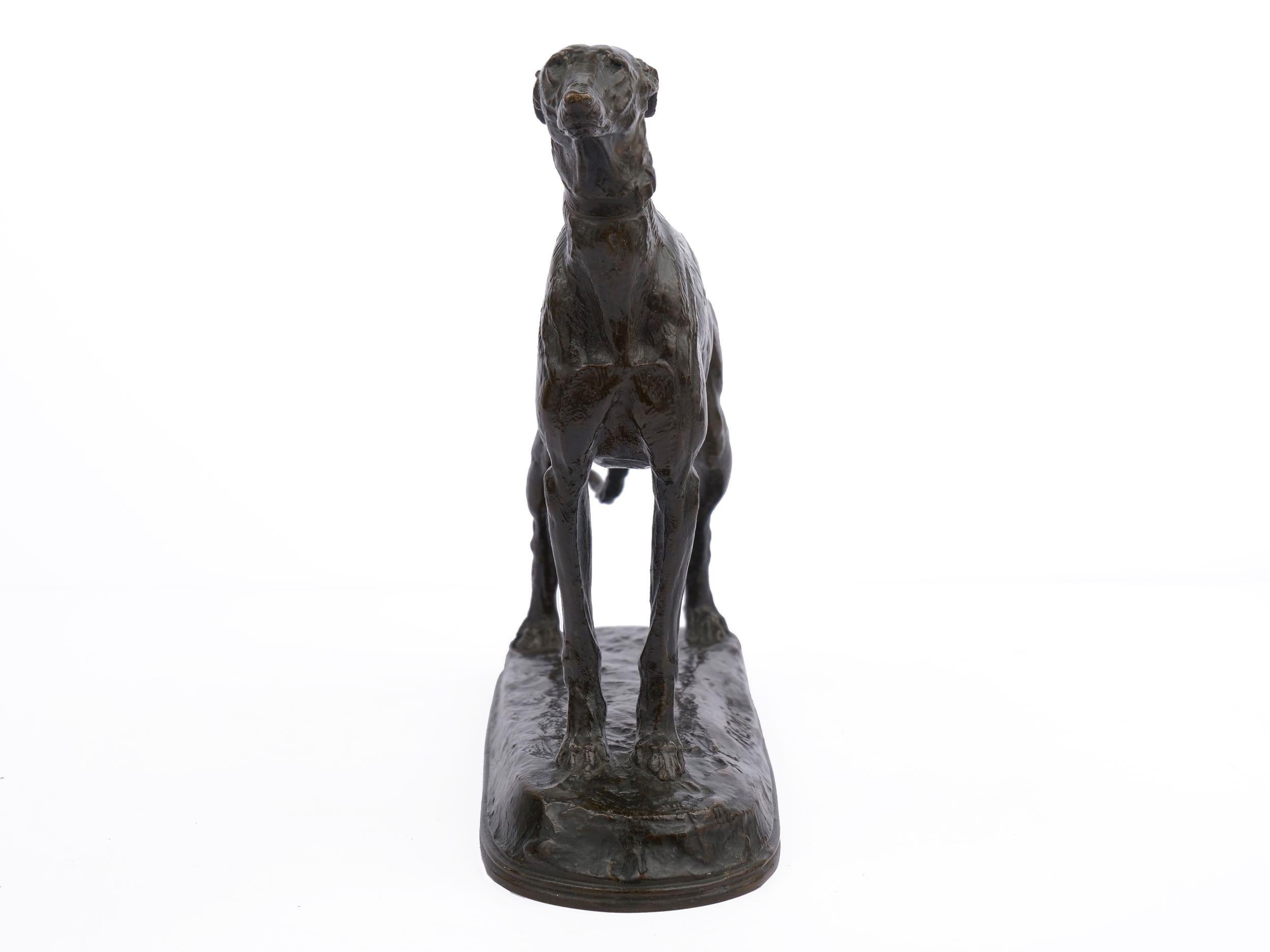 antique bronze greyhound statue