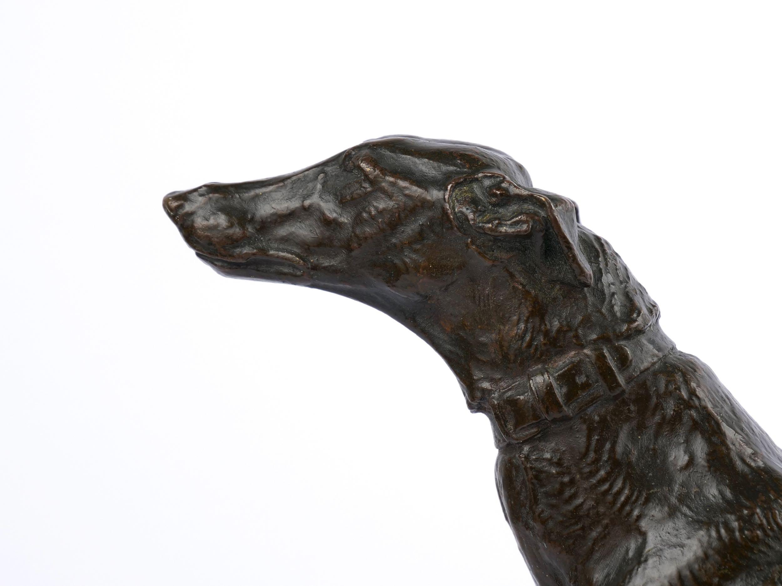 19th Century French Antique Bronze Sculpture of a Greyhound Dog by Emmanuel Fremiet