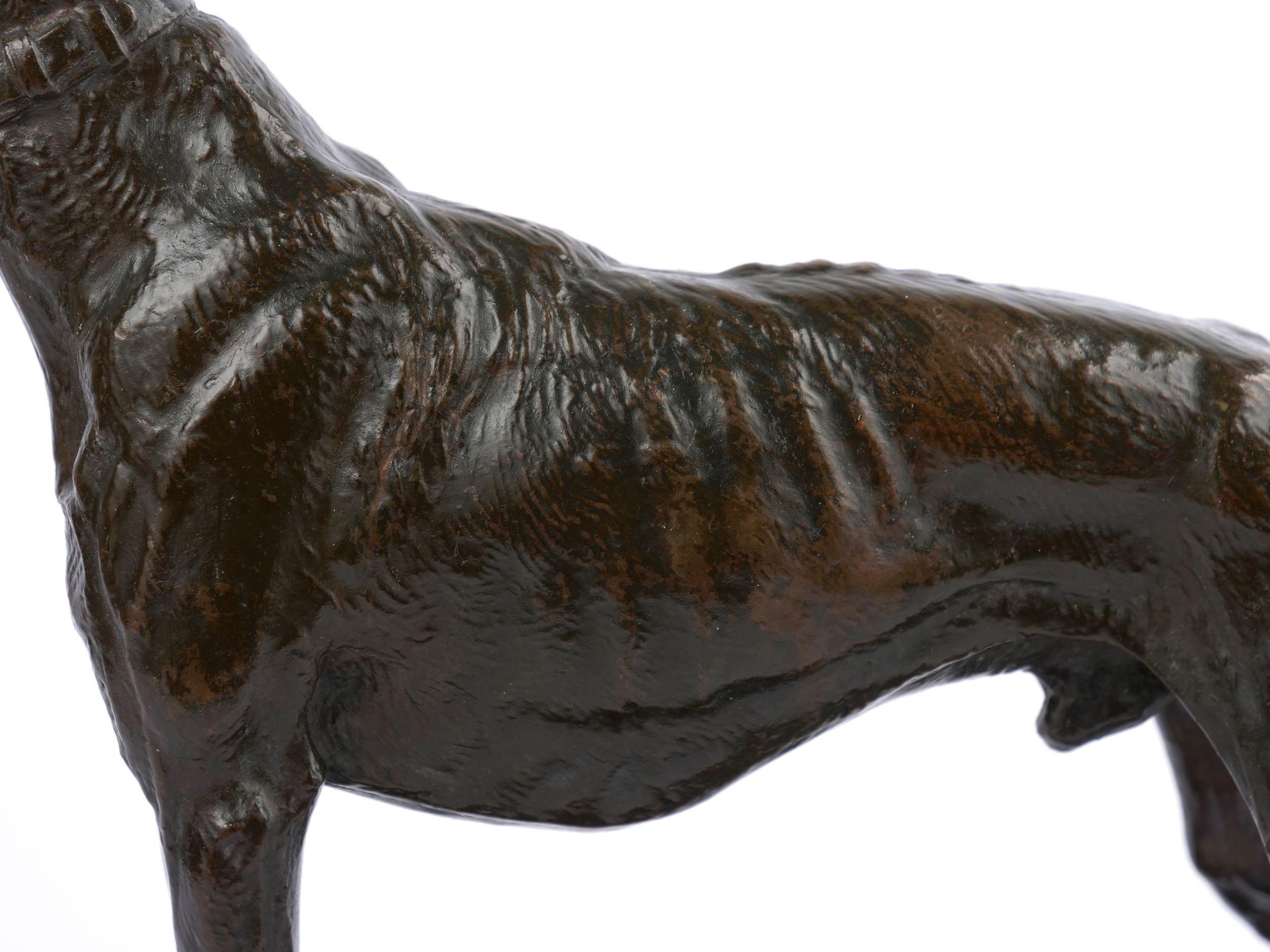 French Antique Bronze Sculpture of a Greyhound Dog by Emmanuel Fremiet 1