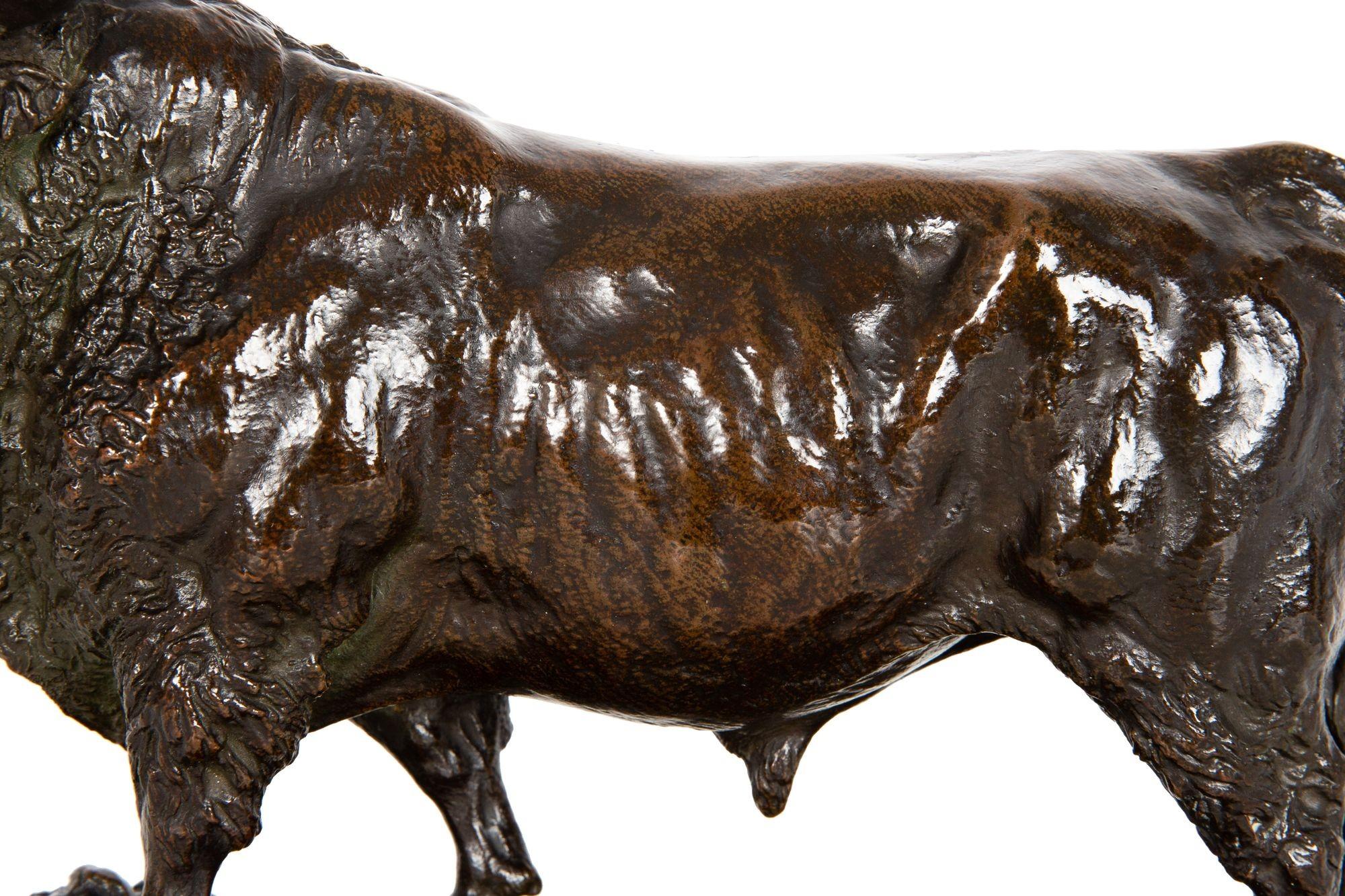 French, Antique Bronze Sculpture of Aberdeen Angus Bull by Isidore Bonheur For Sale 4