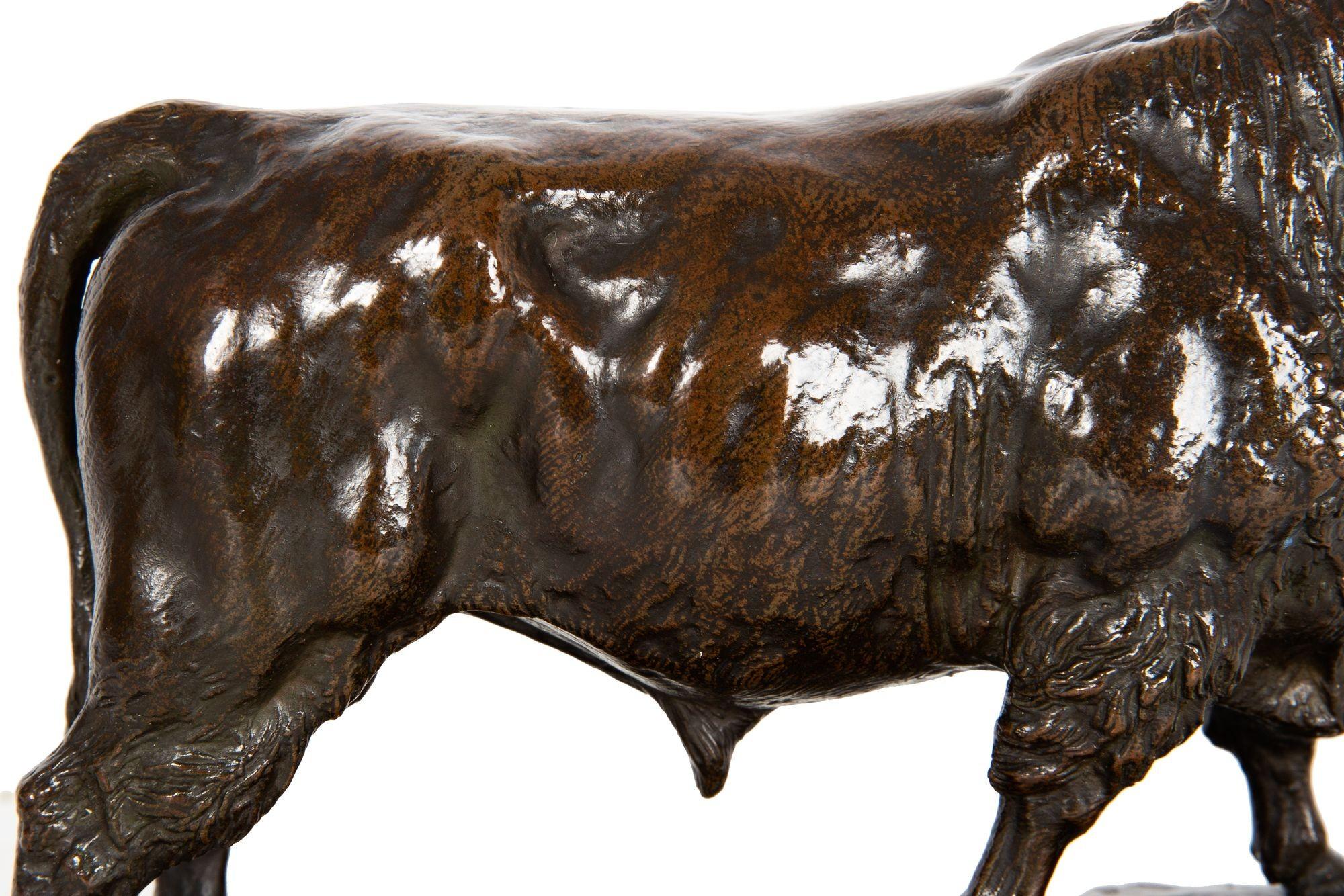 Französische, antike Bronzeskulptur des Aberdeen Angus-Schwiegers von Isidore Bonheur im Angebot 8