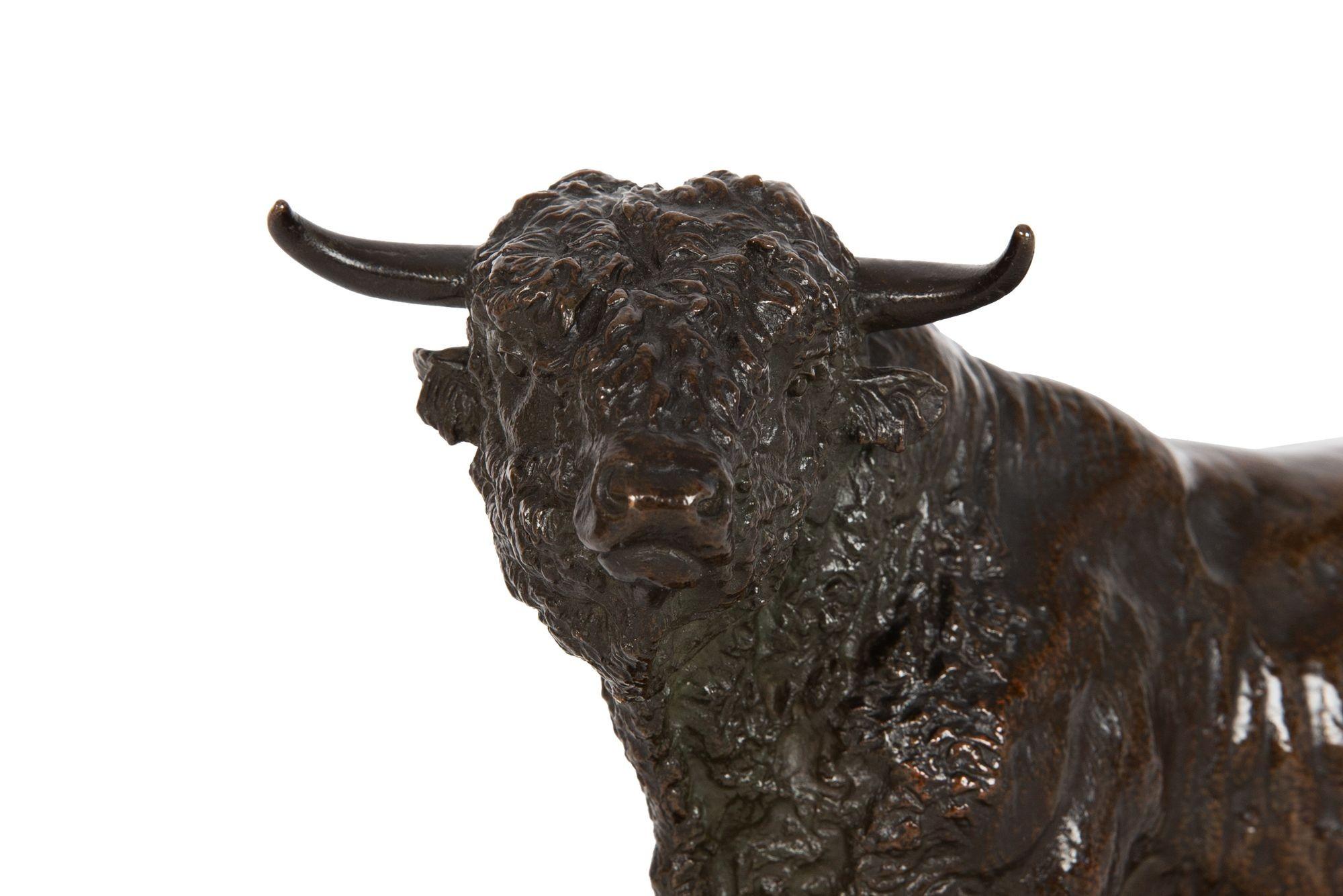 French, Antique Bronze Sculpture of Aberdeen Angus Bull by Isidore Bonheur For Sale 10