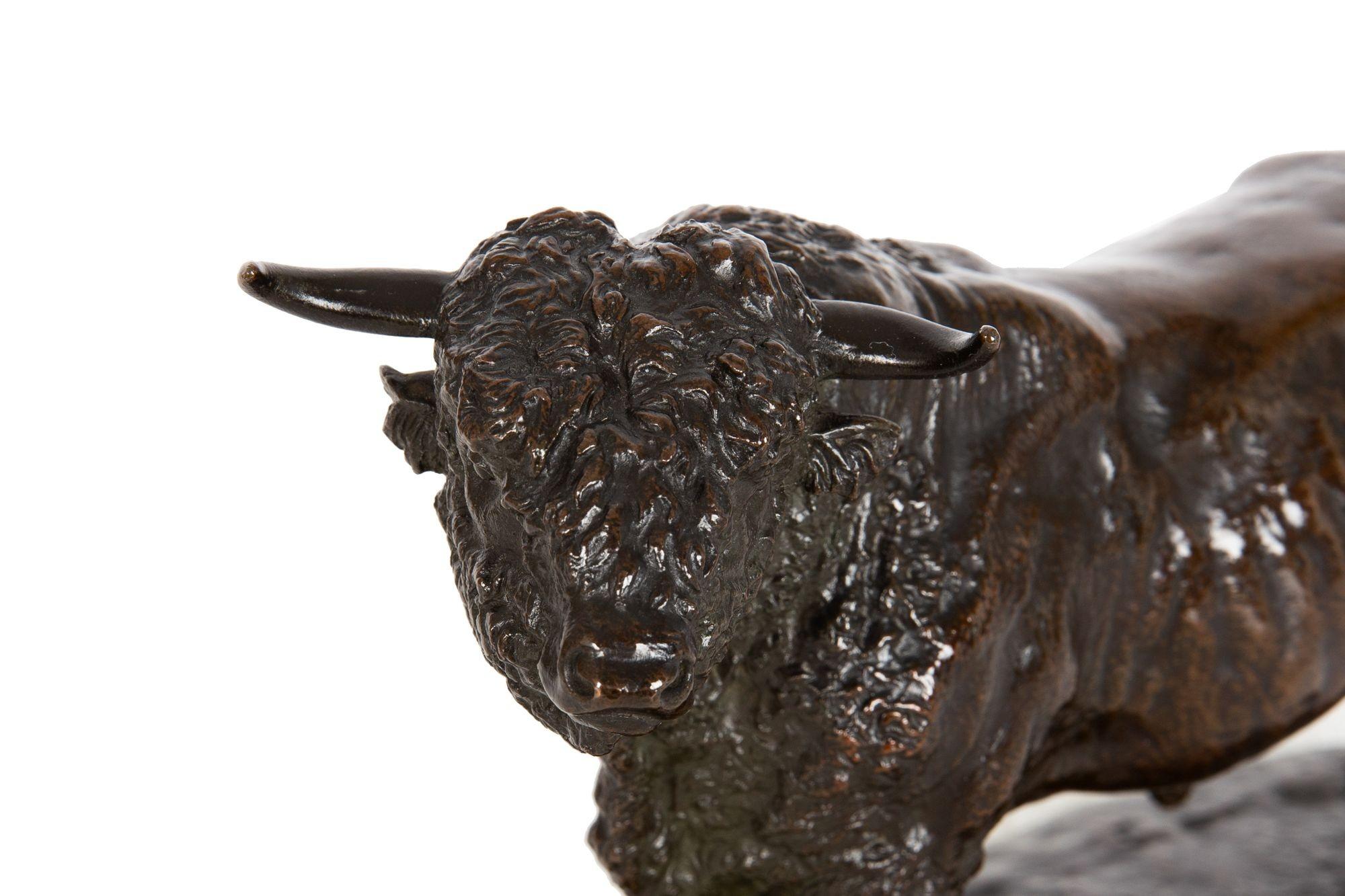 French, Antique Bronze Sculpture of Aberdeen Angus Bull by Isidore Bonheur For Sale 2