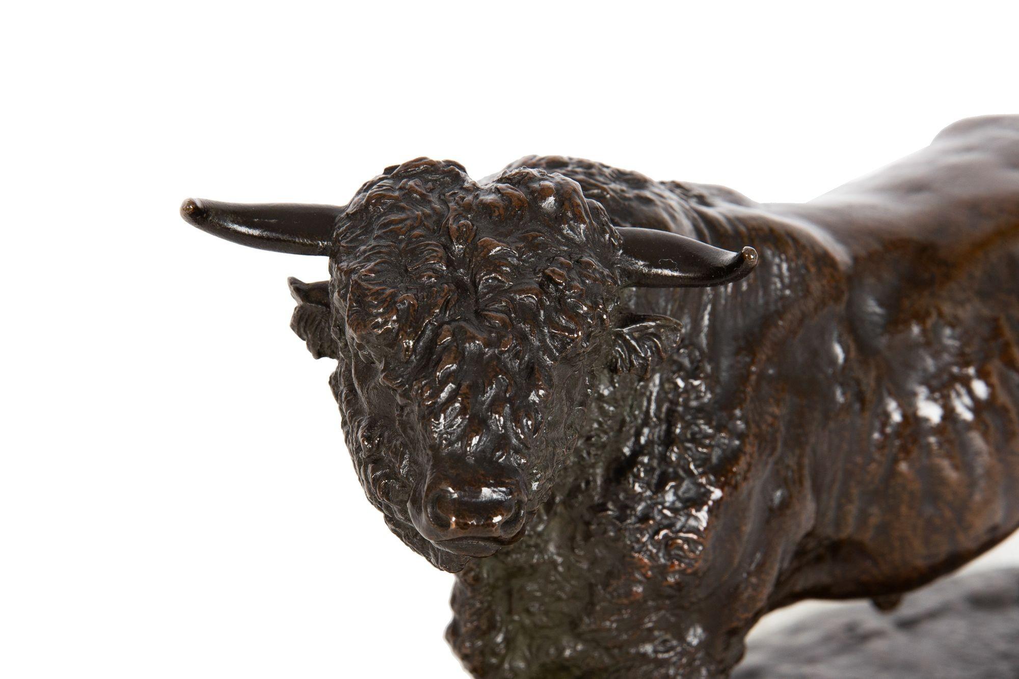 Französische, antike Bronzeskulptur des Aberdeen Angus-Schwiegers von Isidore Bonheur im Angebot 3