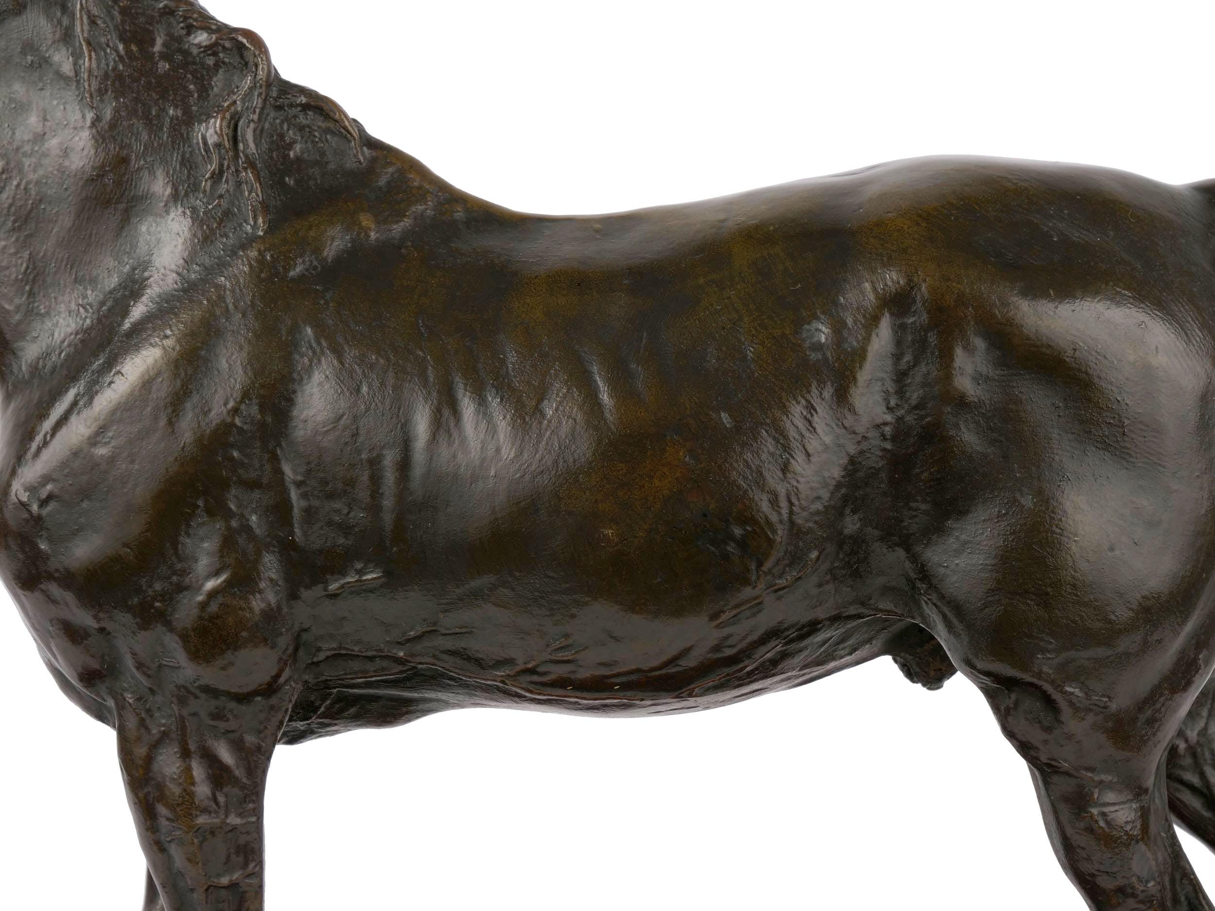 French Antique Bronze Sculpture of Arabian Stallion “Ibrahim” after Pierre Jules 3