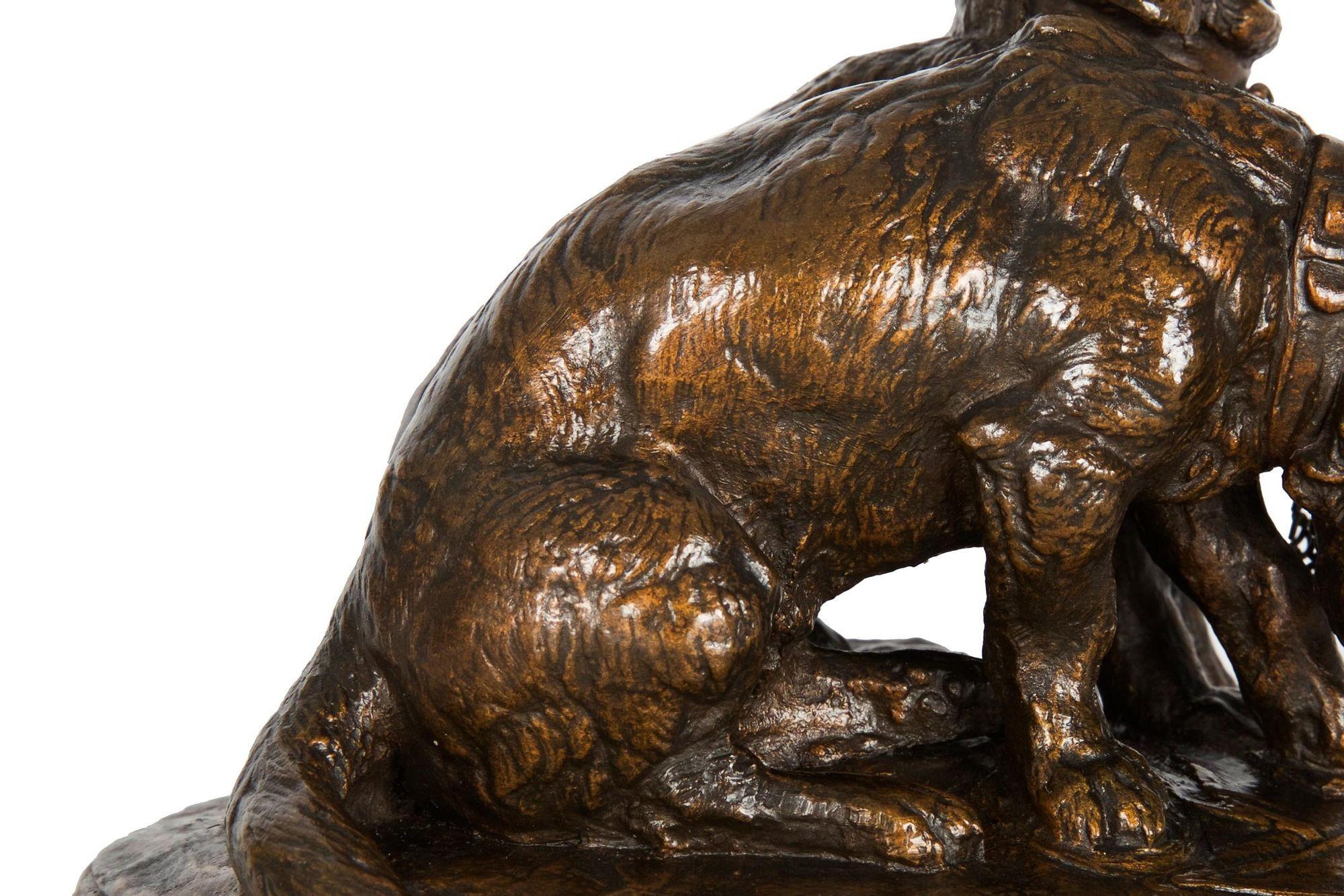 French Antique Bronze Sculpture of “Basset Hounds” by Emmanuel Fremiet, c.1860 5