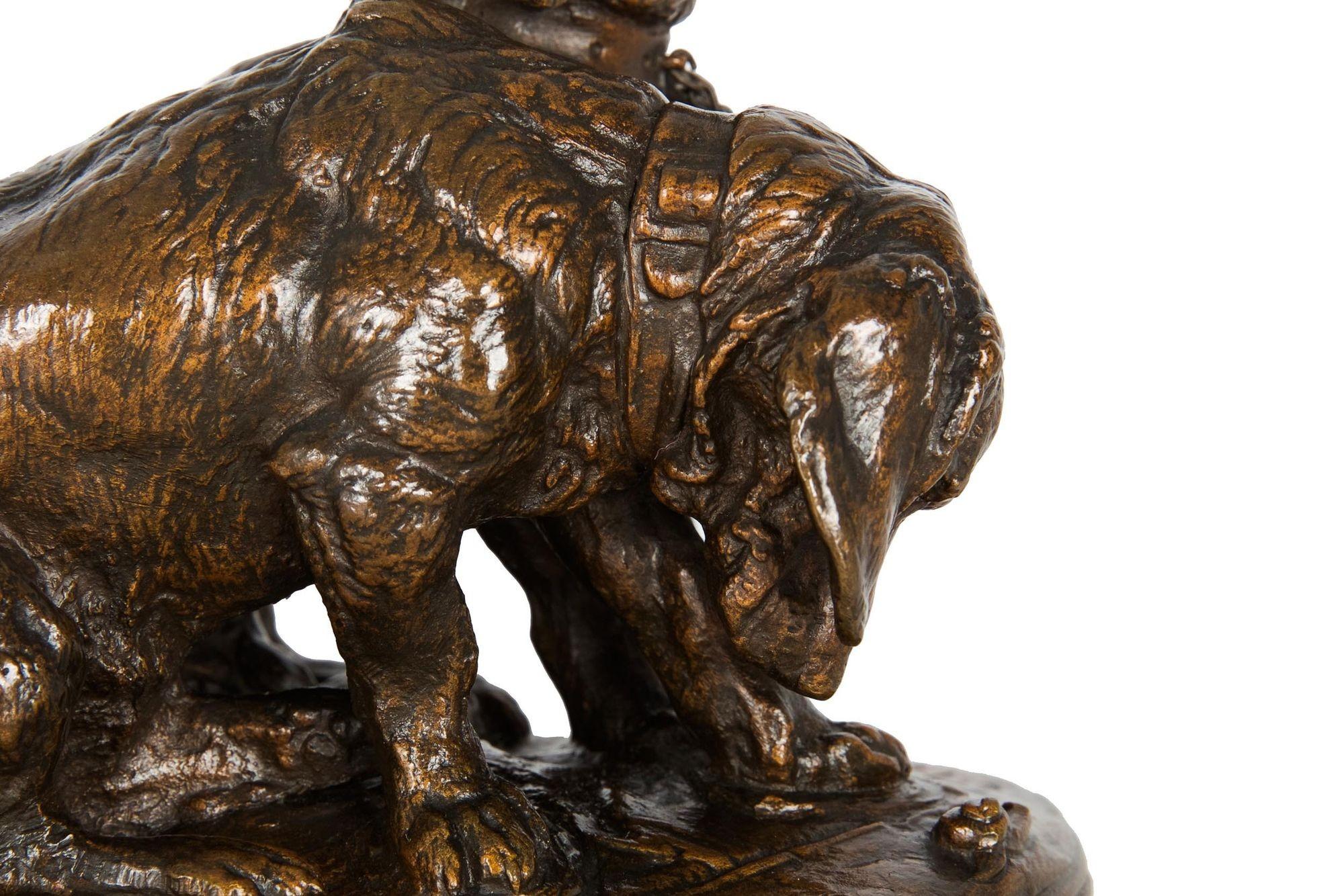 French Antique Bronze Sculpture of “Basset Hounds” by Emmanuel Fremiet, c.1860 8