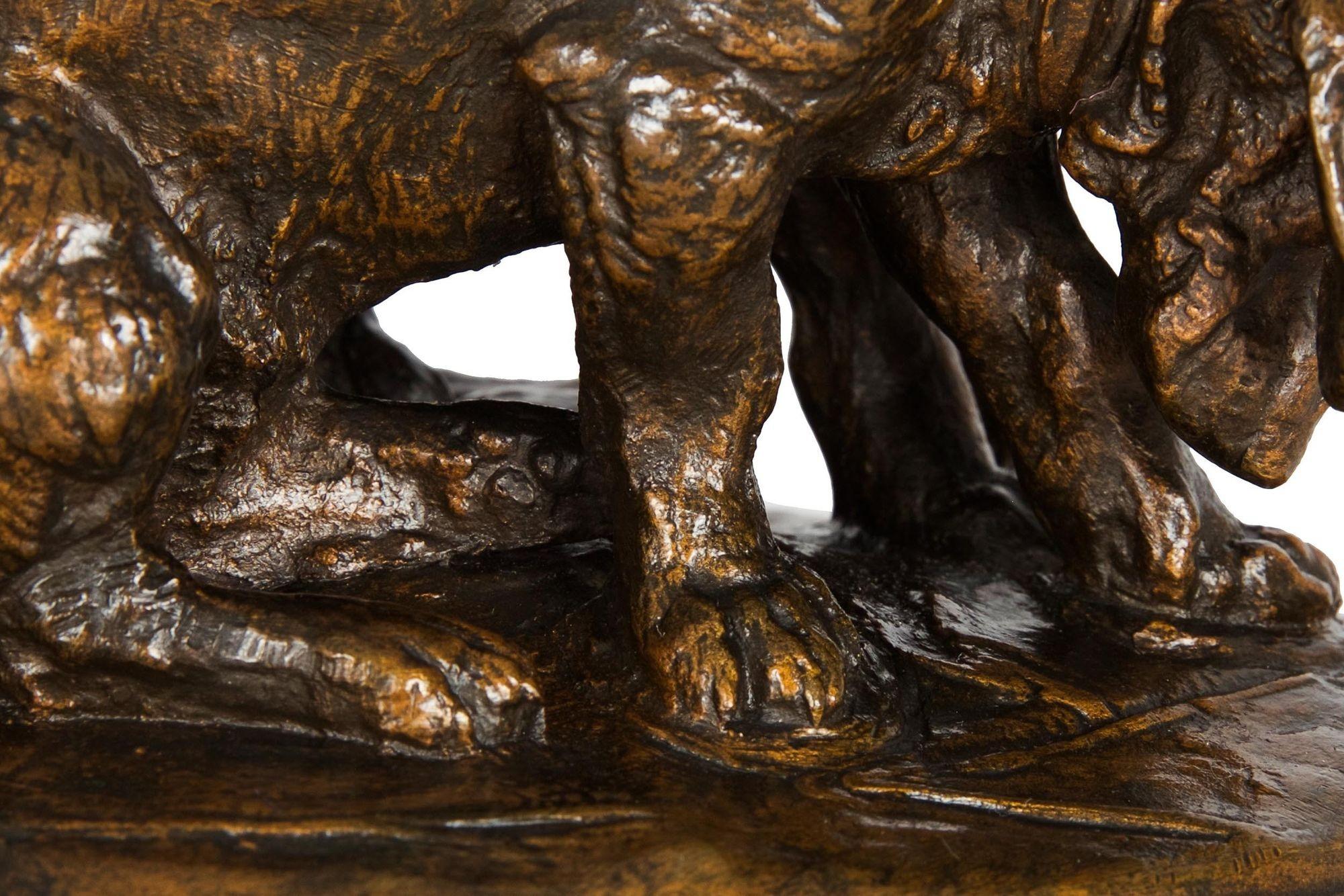 French Antique Bronze Sculpture of “Basset Hounds” by Emmanuel Fremiet, c.1860 9