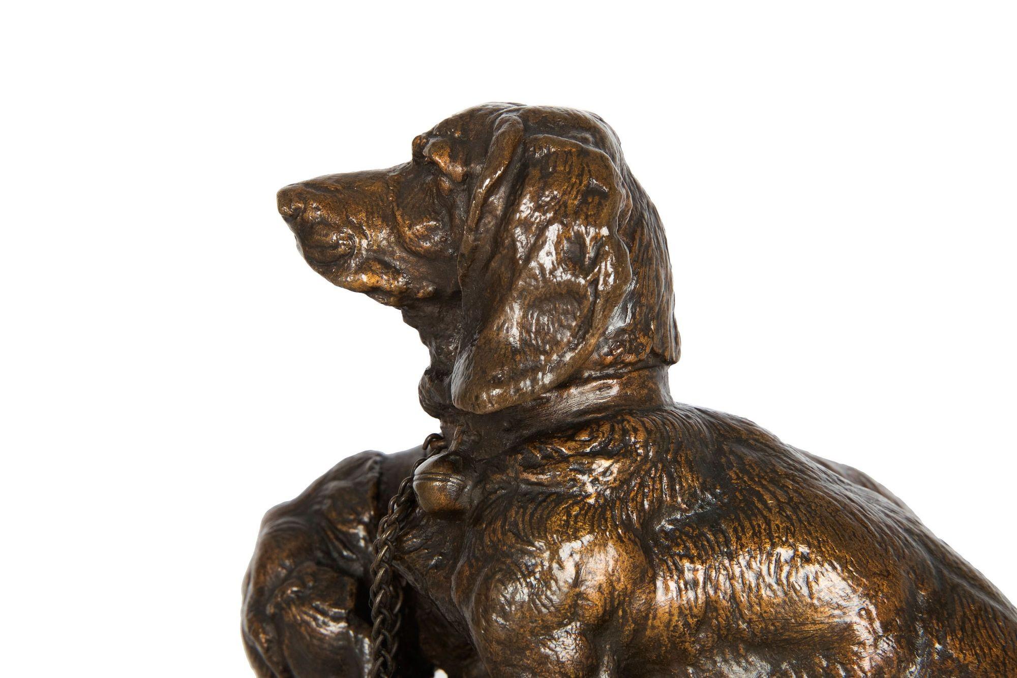 French Antique Bronze Sculpture of “Basset Hounds” by Emmanuel Fremiet, c.1860 11