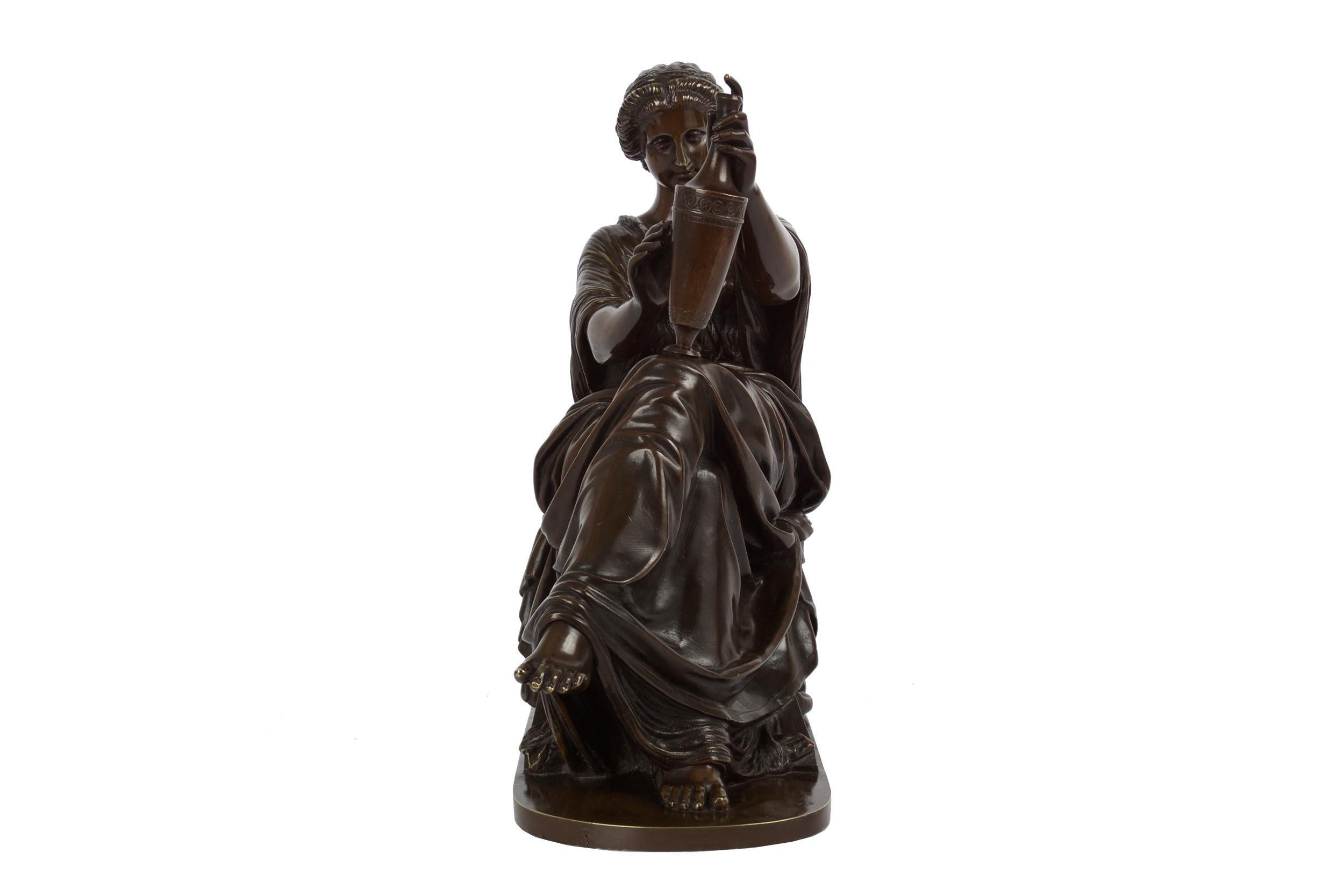 Carved French Antique Bronze Sculpture of 