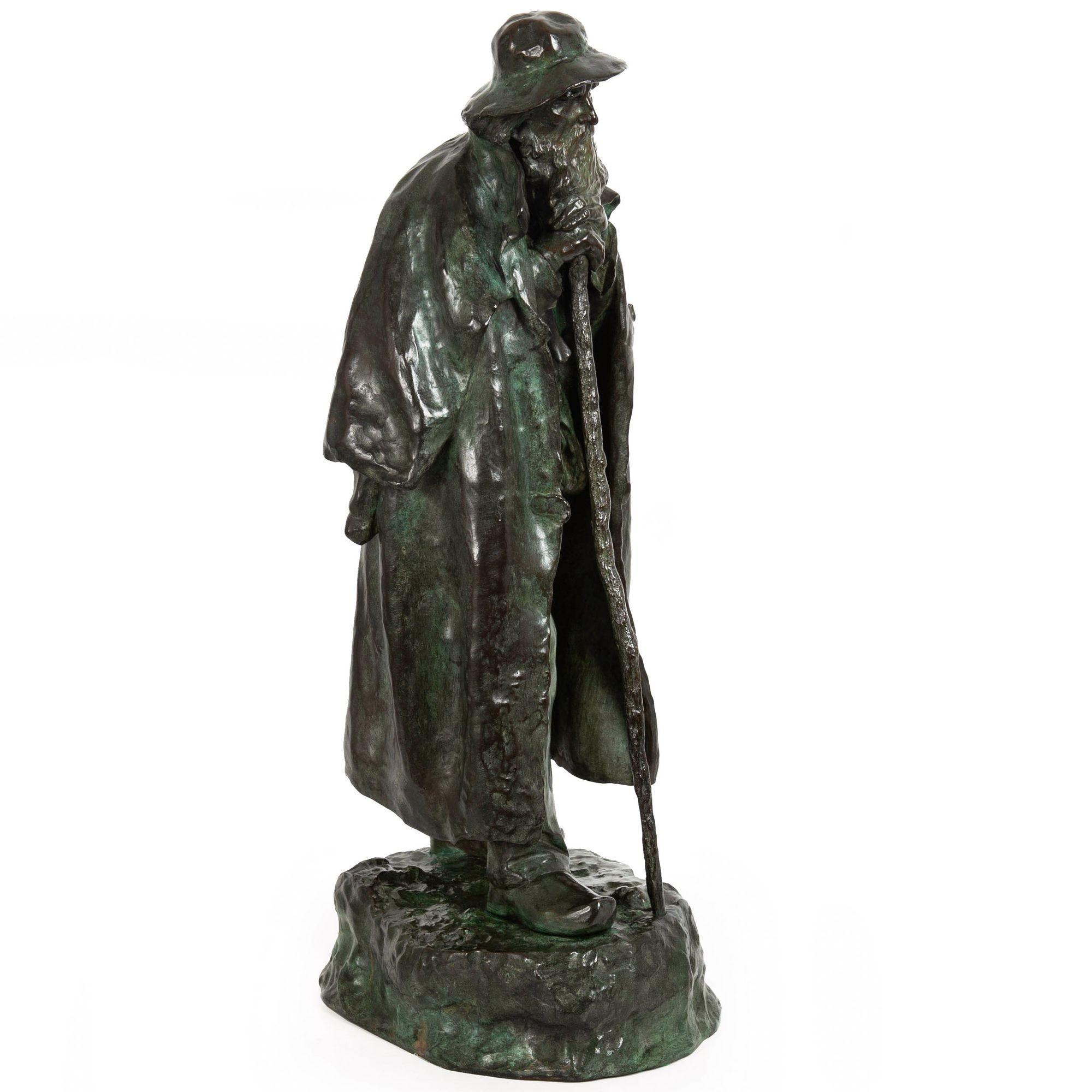 French Antique Bronze Sculpture of “Frederic Mistral” after Marius Remondot In Good Condition In Shippensburg, PA