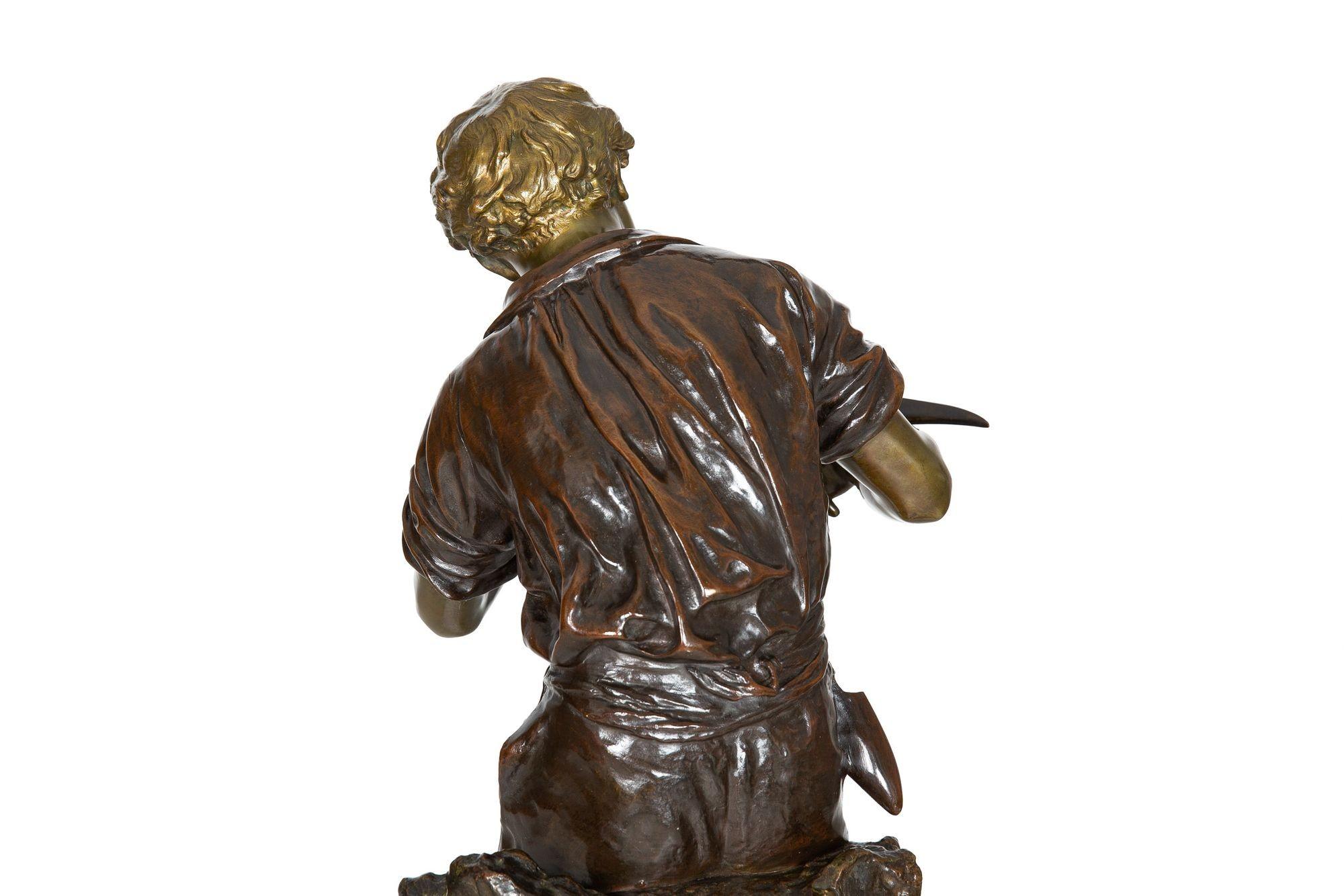 Escultura francesa antigua de bronce 