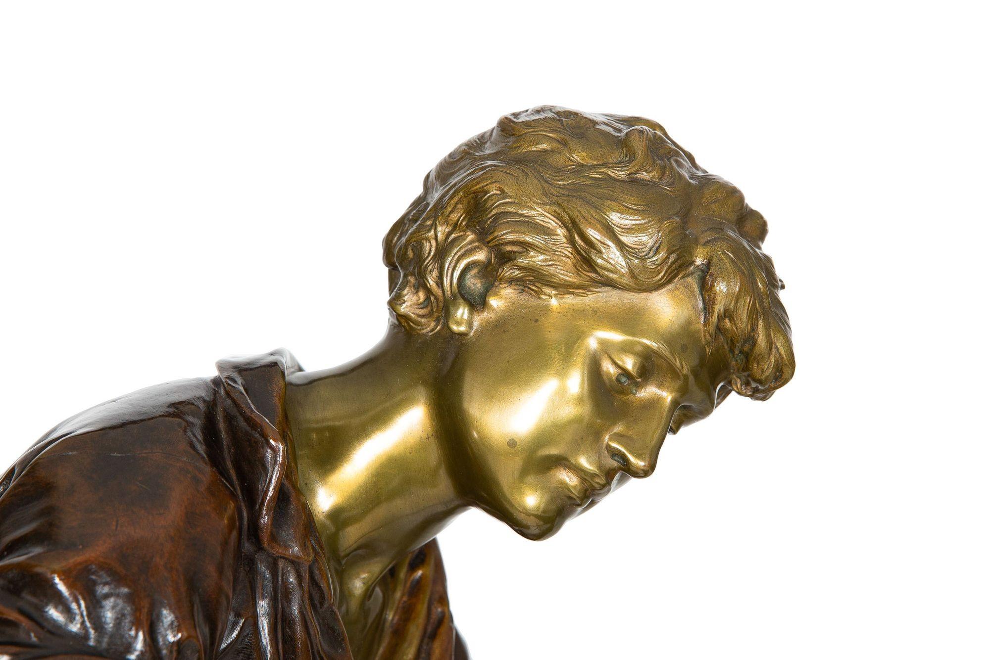 Sculpture française ancienne en bronze de Harvester par Mathurin Moreau en vente 7