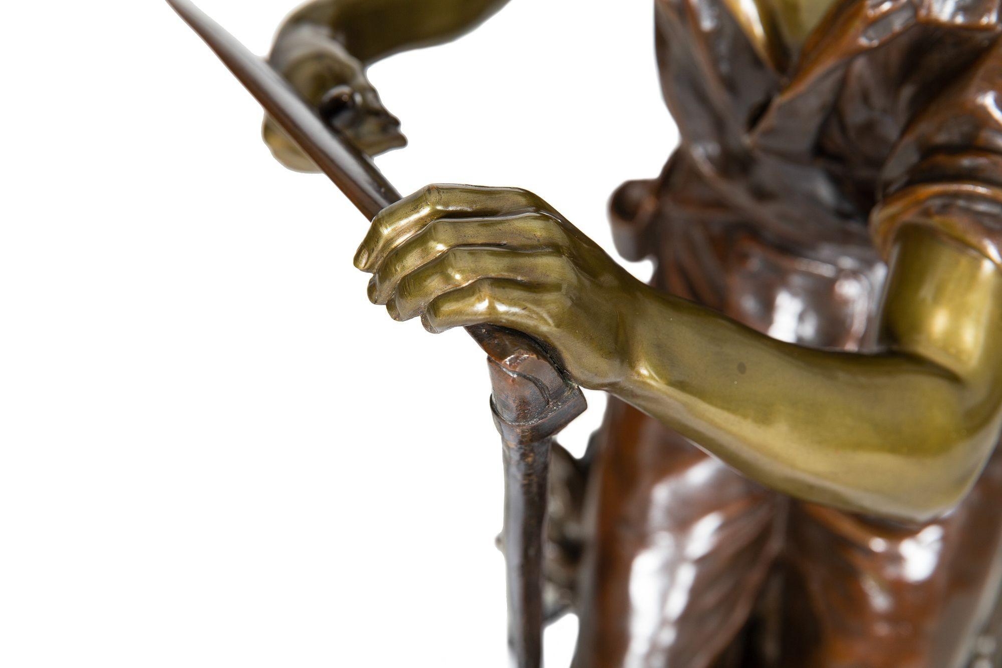 Escultura francesa antigua de bronce 