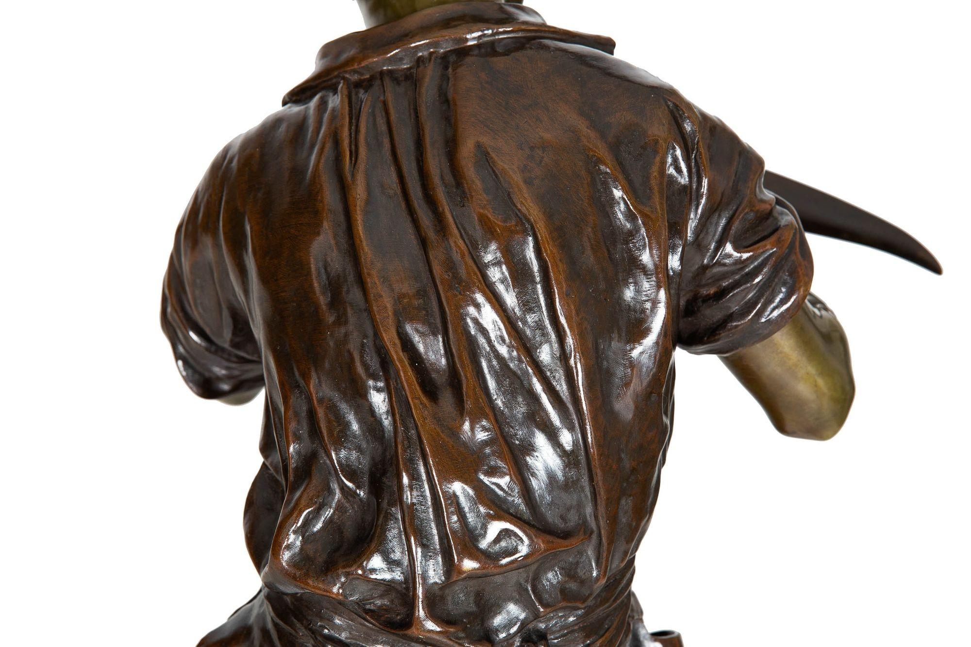 Escultura francesa antigua de bronce 