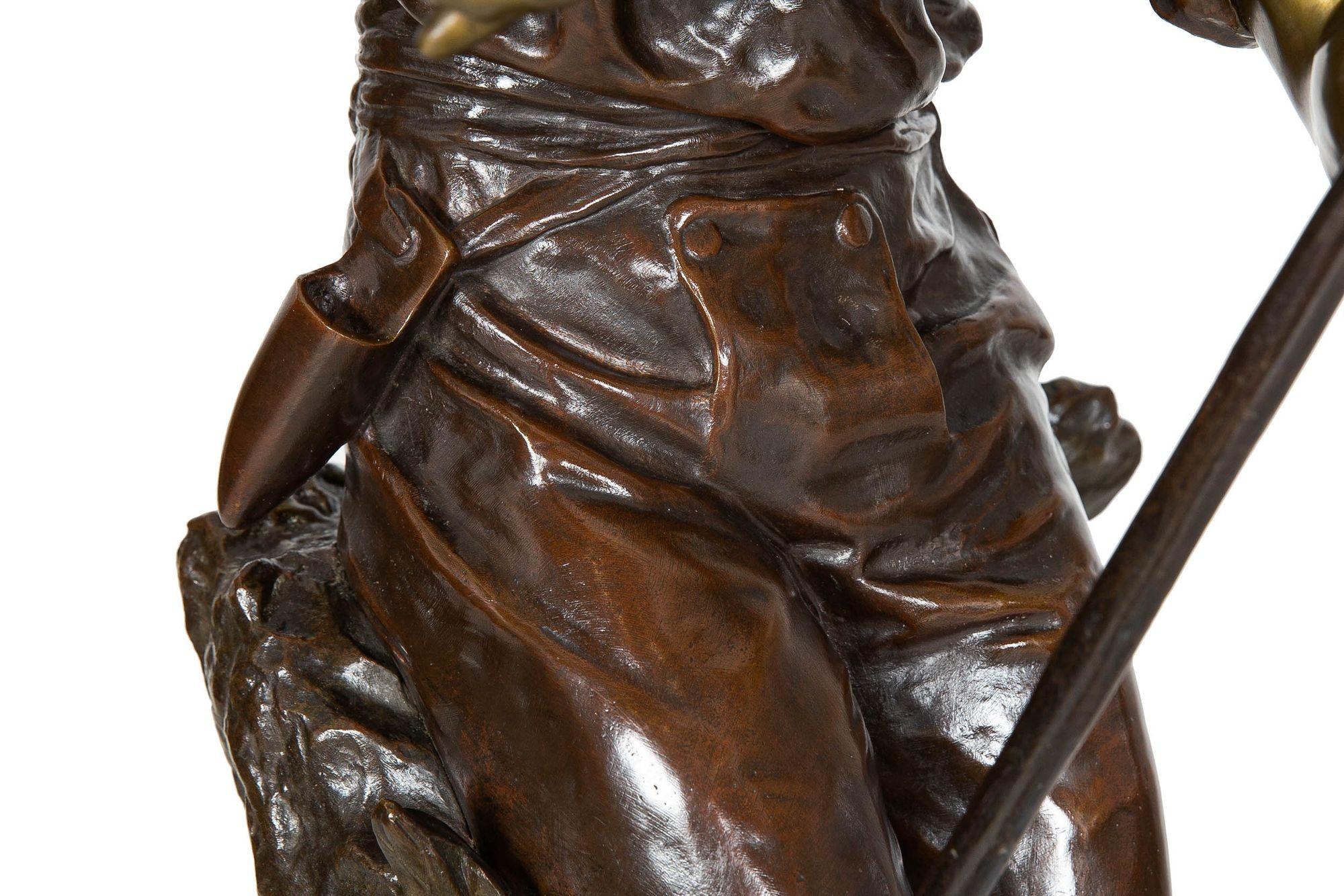 Escultura francesa antigua de bronce 