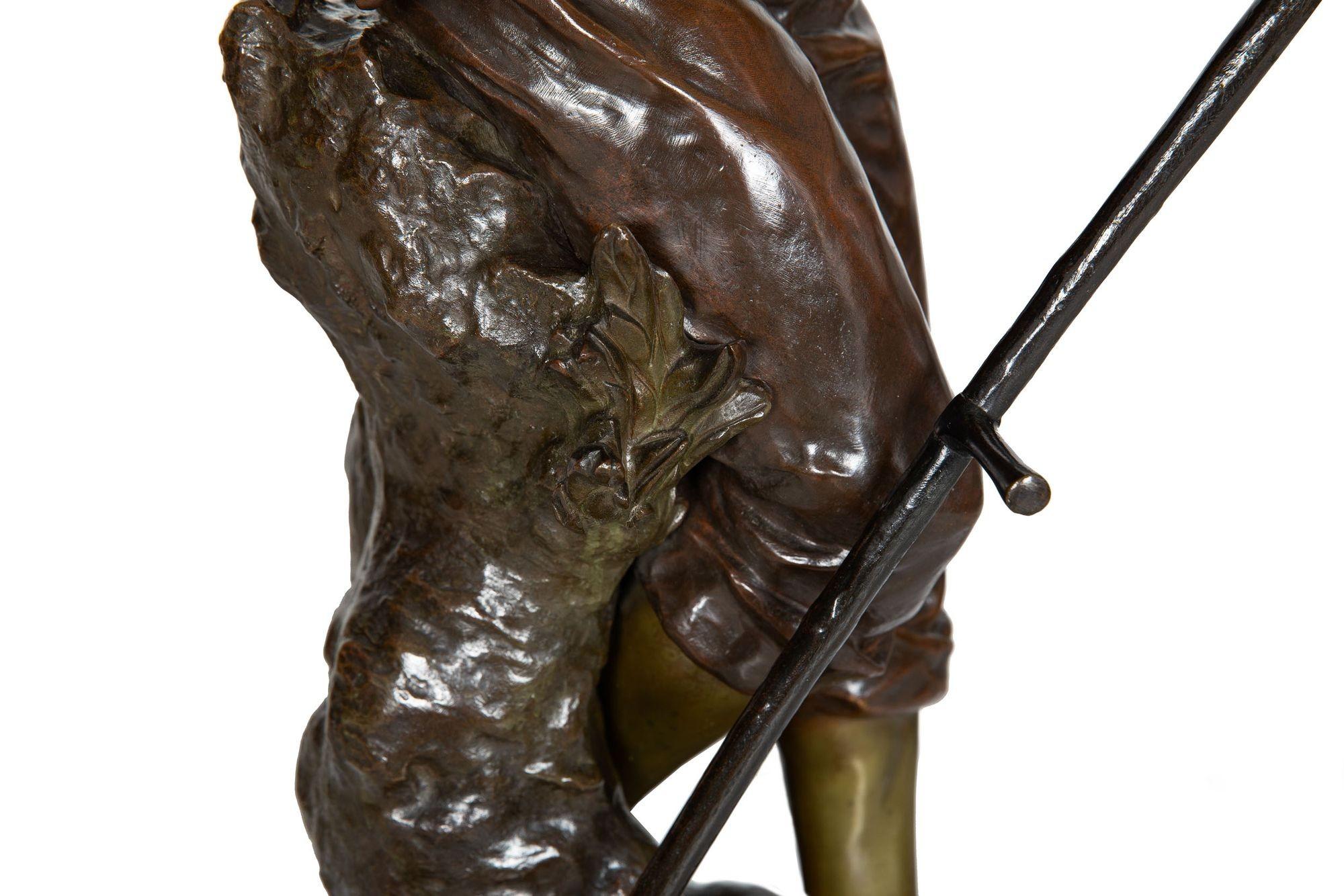 Escultura francesa antigua de bronce 