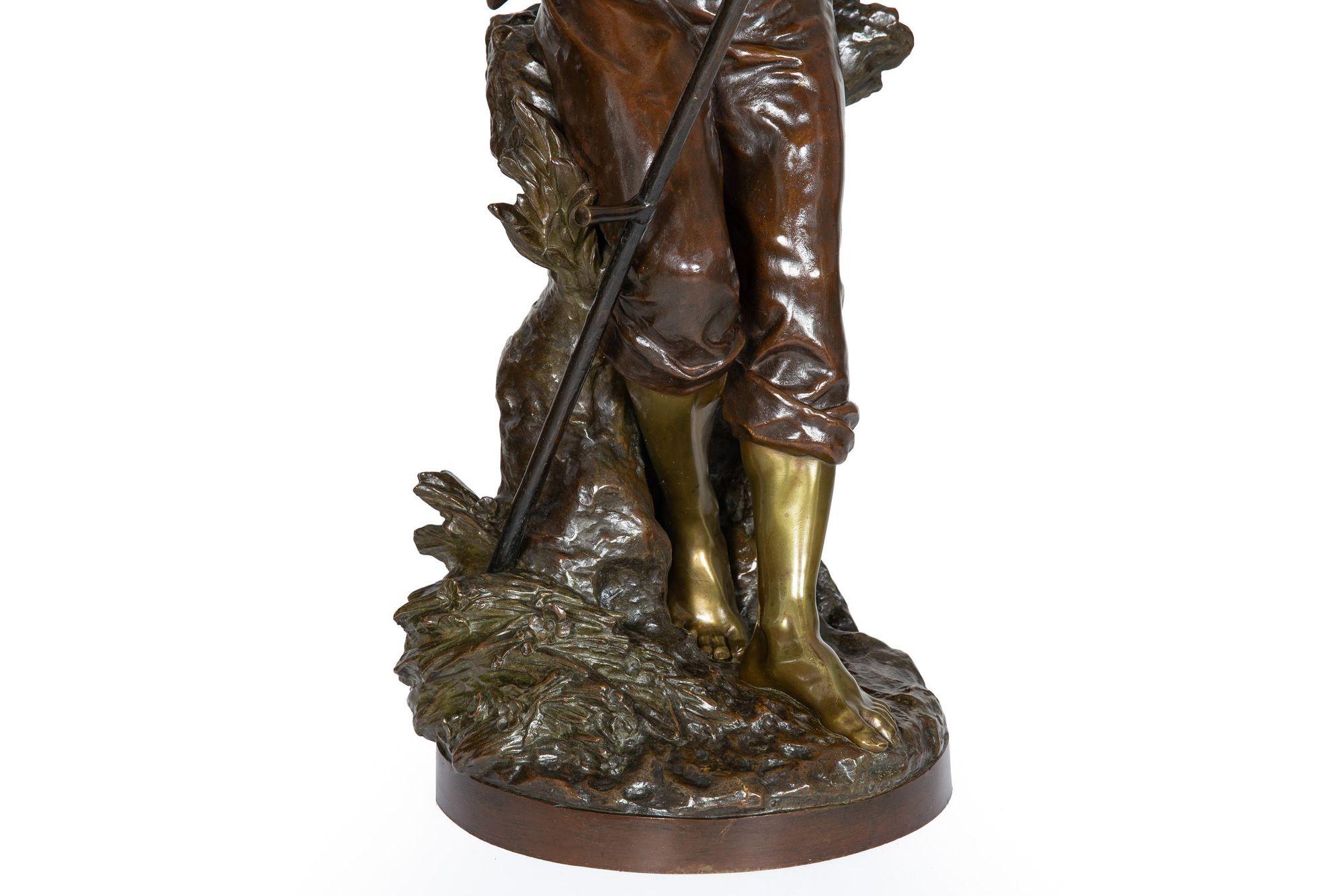 Début du 20ème siècle Sculpture française ancienne en bronze de Harvester par Mathurin Moreau en vente