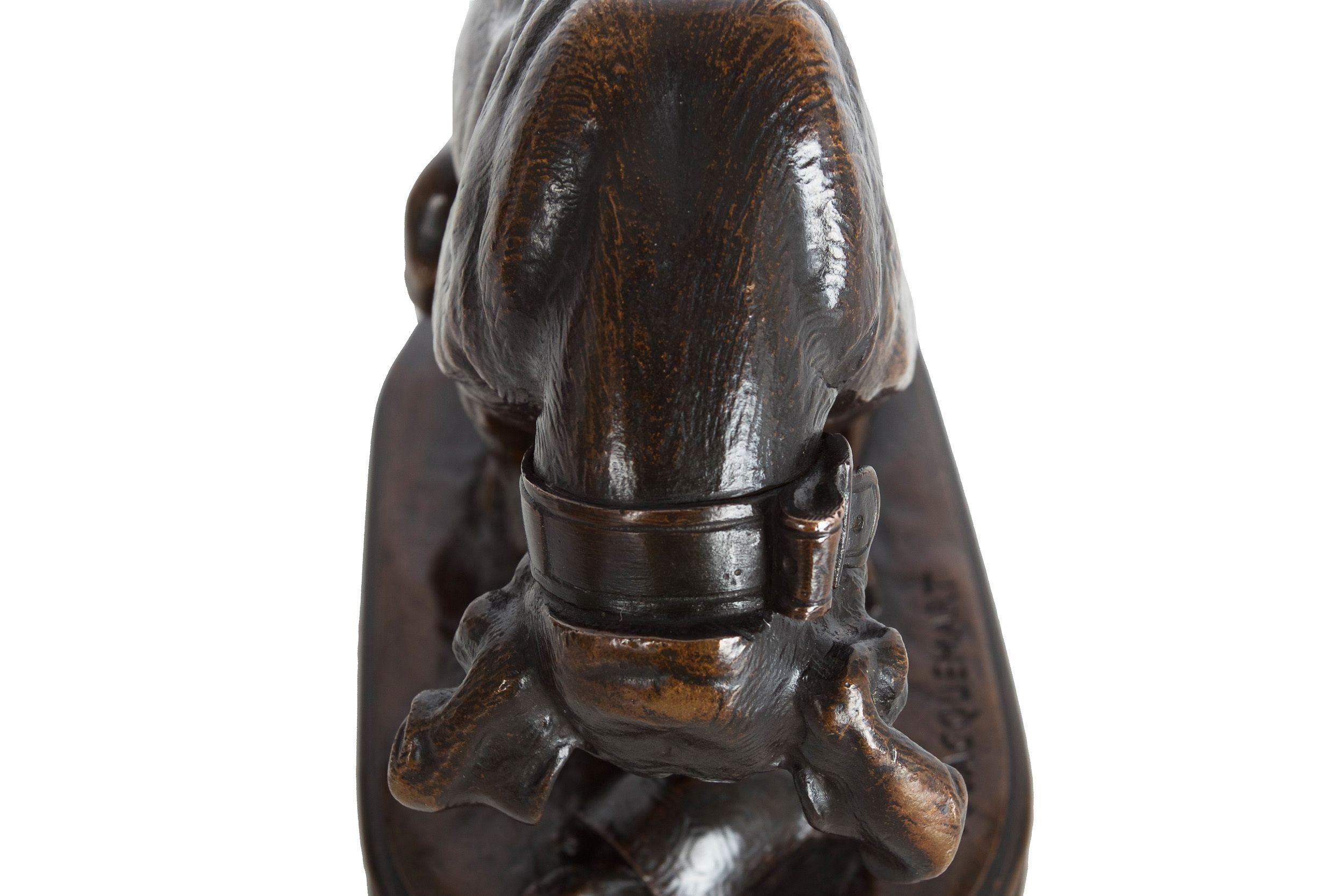 Sculpture française ancienne de chien et de tortue par Alfred Jacquemart, vers 1860 3