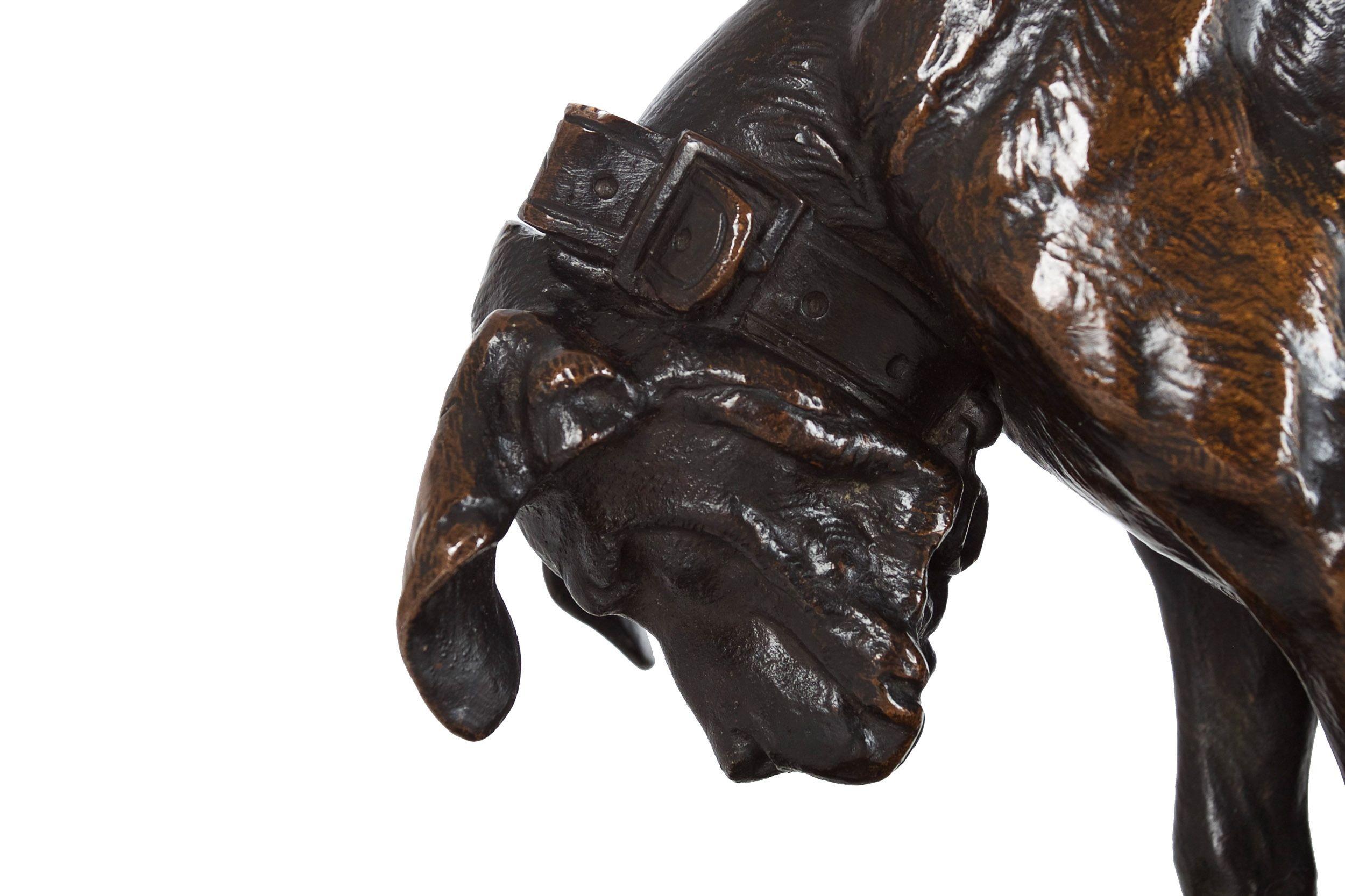 Sculpture française ancienne de chien et de tortue par Alfred Jacquemart, vers 1860 1