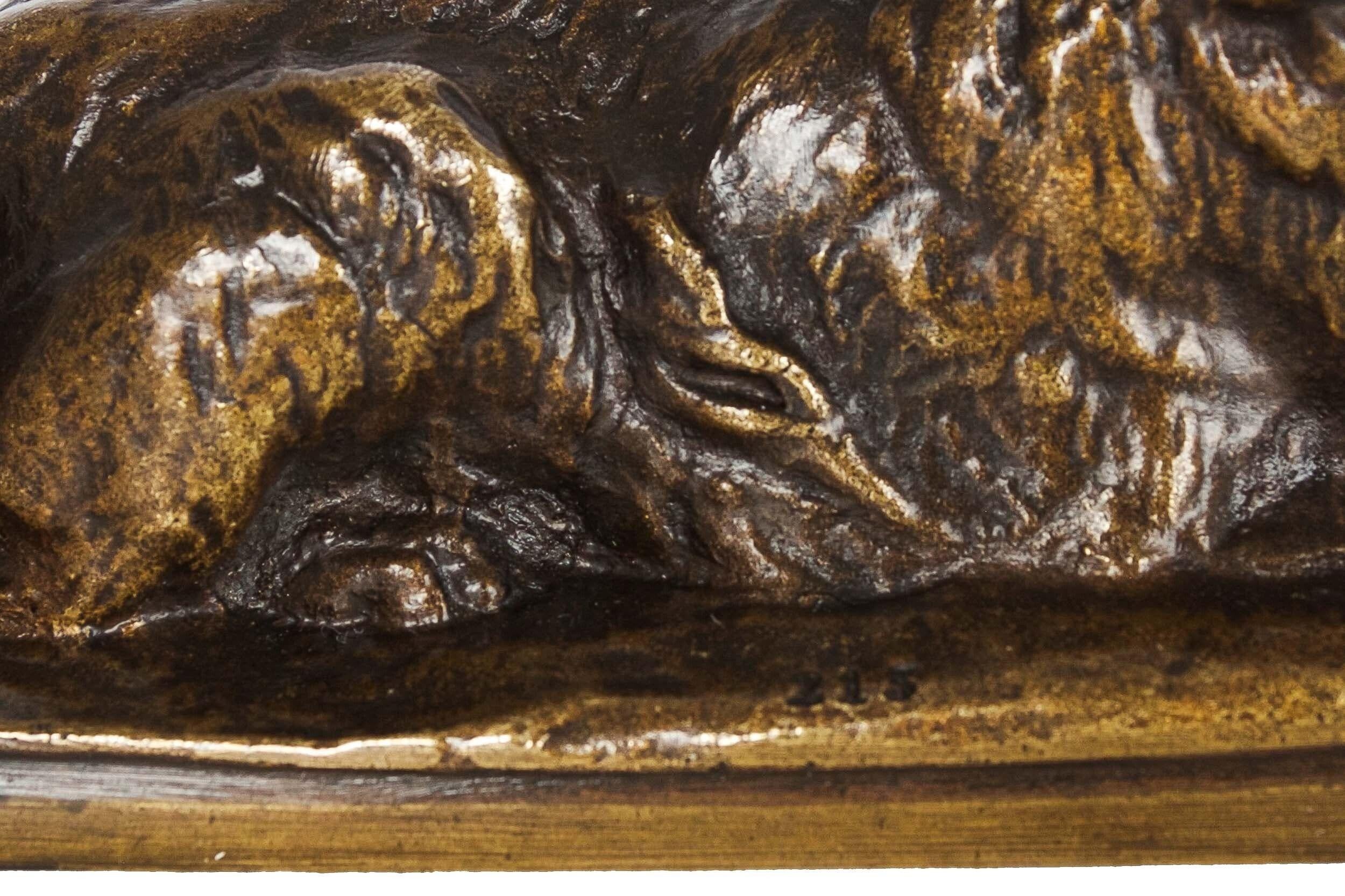 Escultura francesa antigua de bronce de perro husky de Emmanuel Fremiet en venta 5