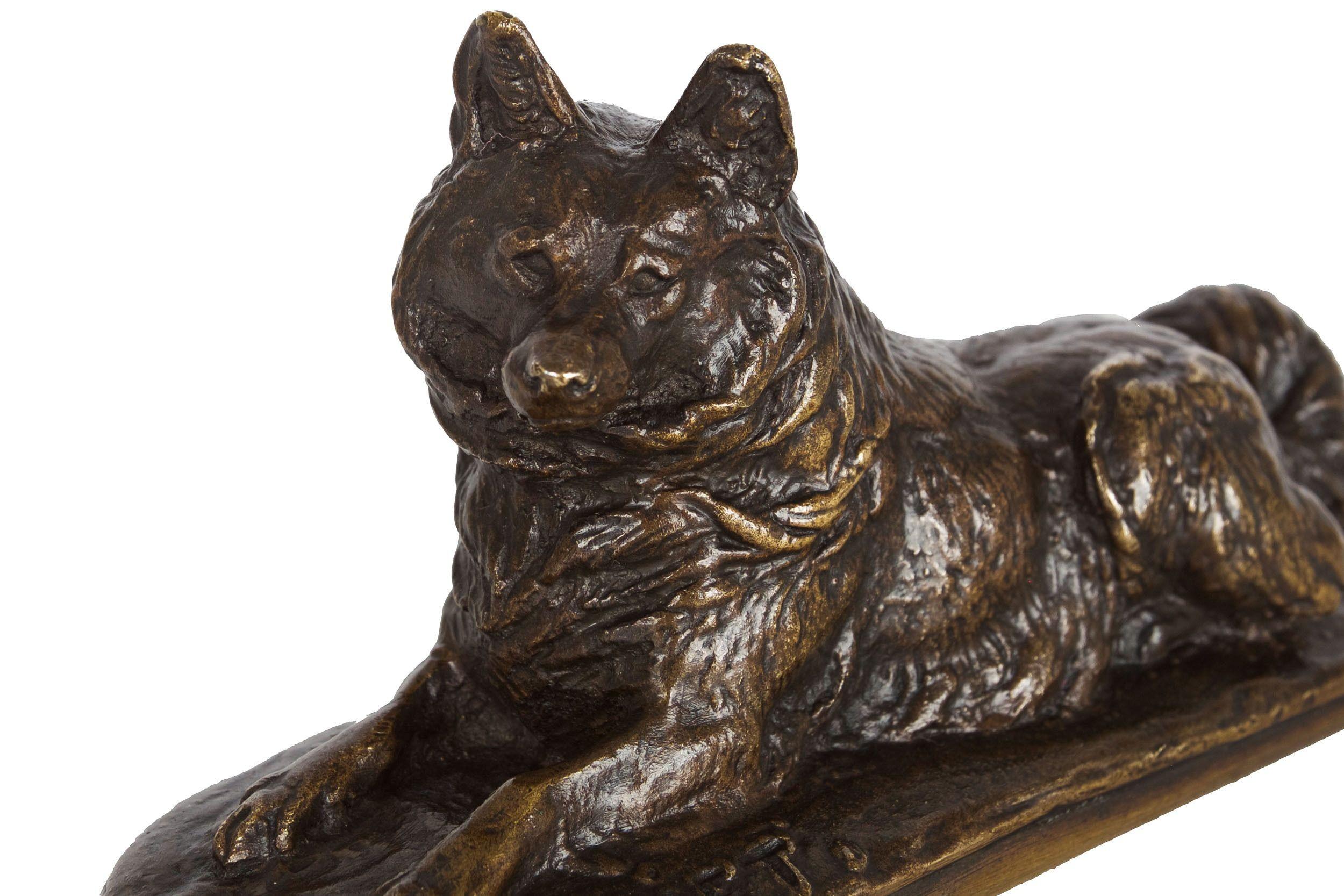 French Antique Bronze Sculpture of Husky Dog by Emmanuel Fremiet For Sale 2