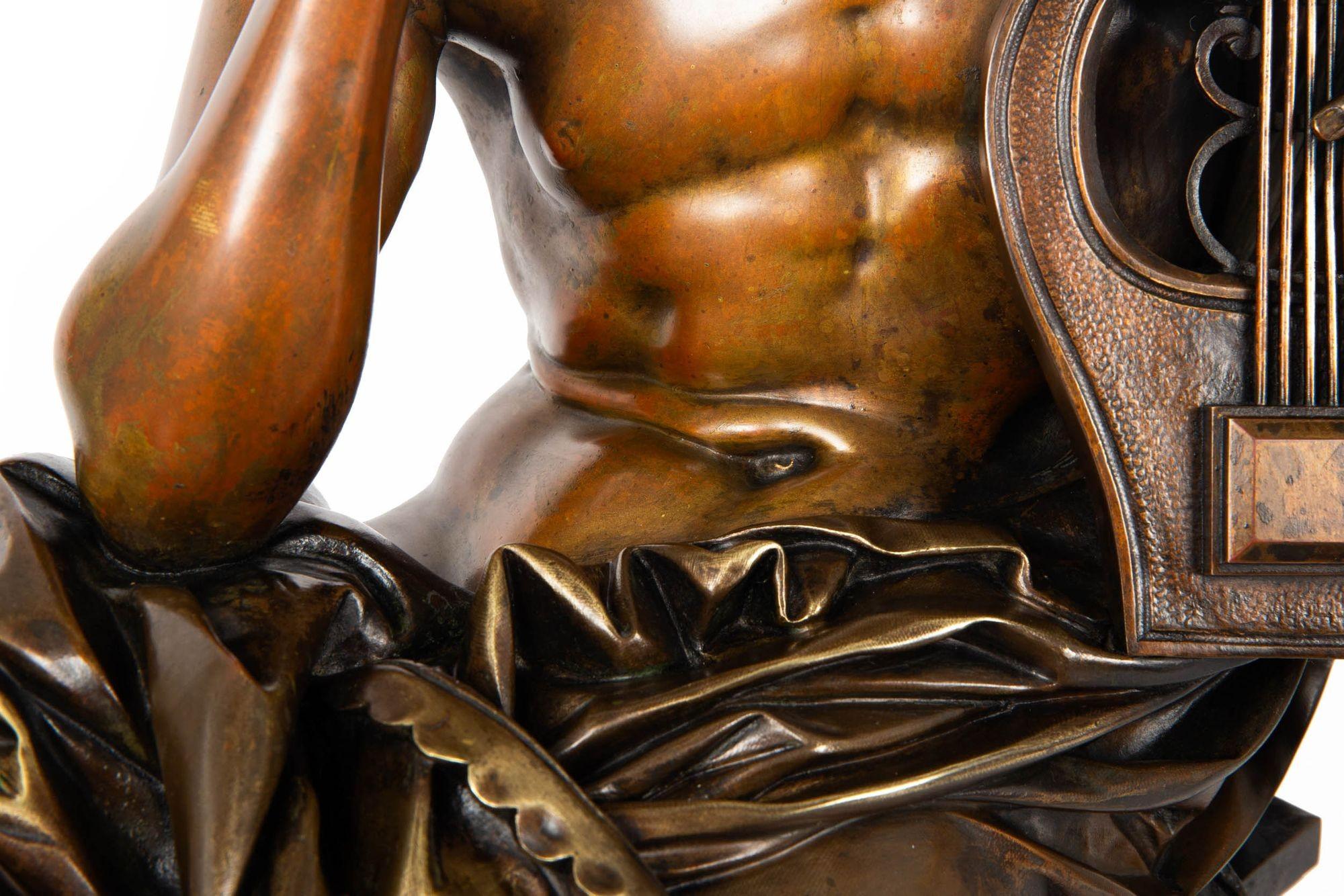 Französische antike Bronzeskulptur des Orpheus aus Bronze von Albert Carrier-Belleuse im Angebot 10