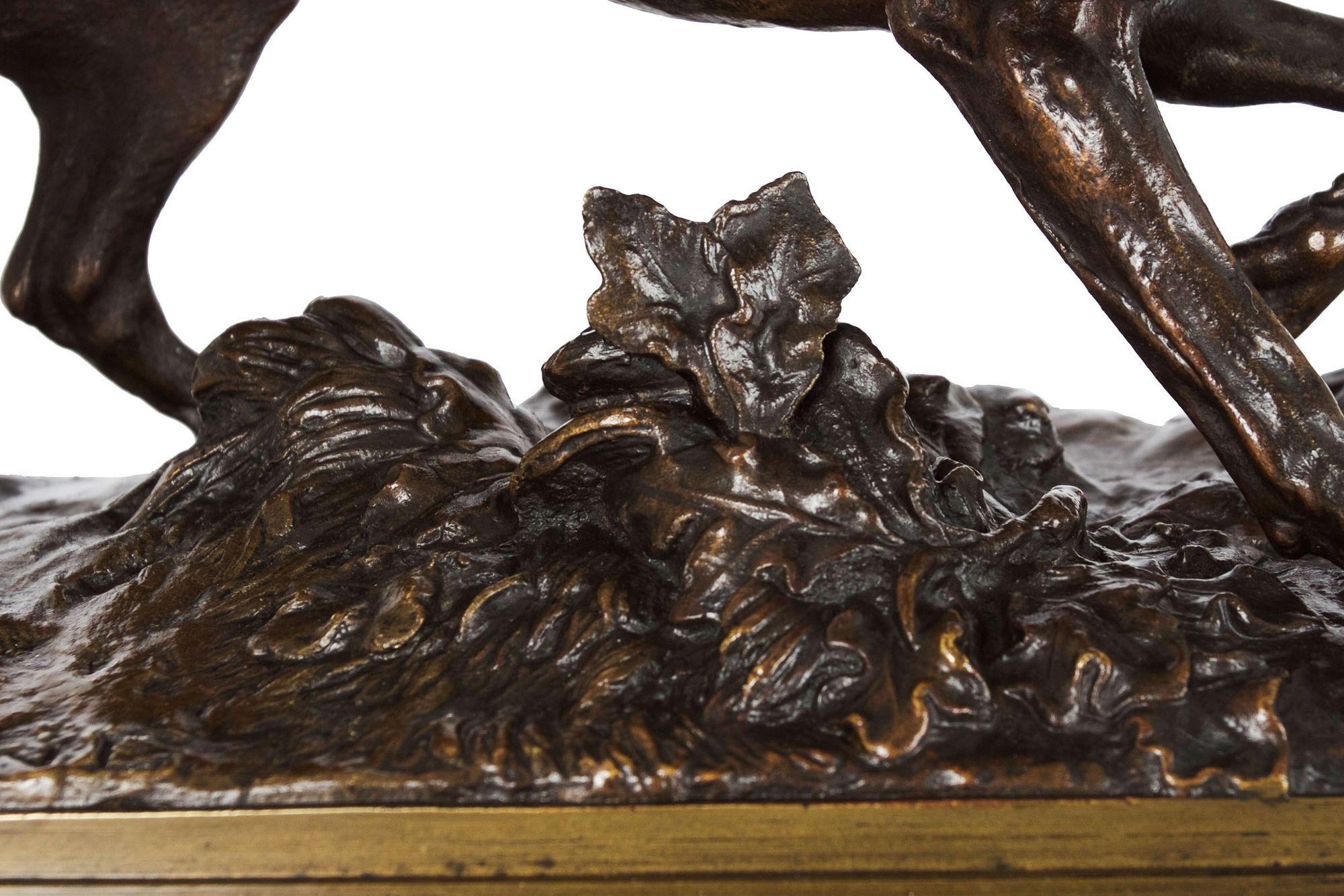 Sculpture en bronze ancien représentant un chien d'arrêt par Pierre-Jules Mêne circa 1880 en vente 1