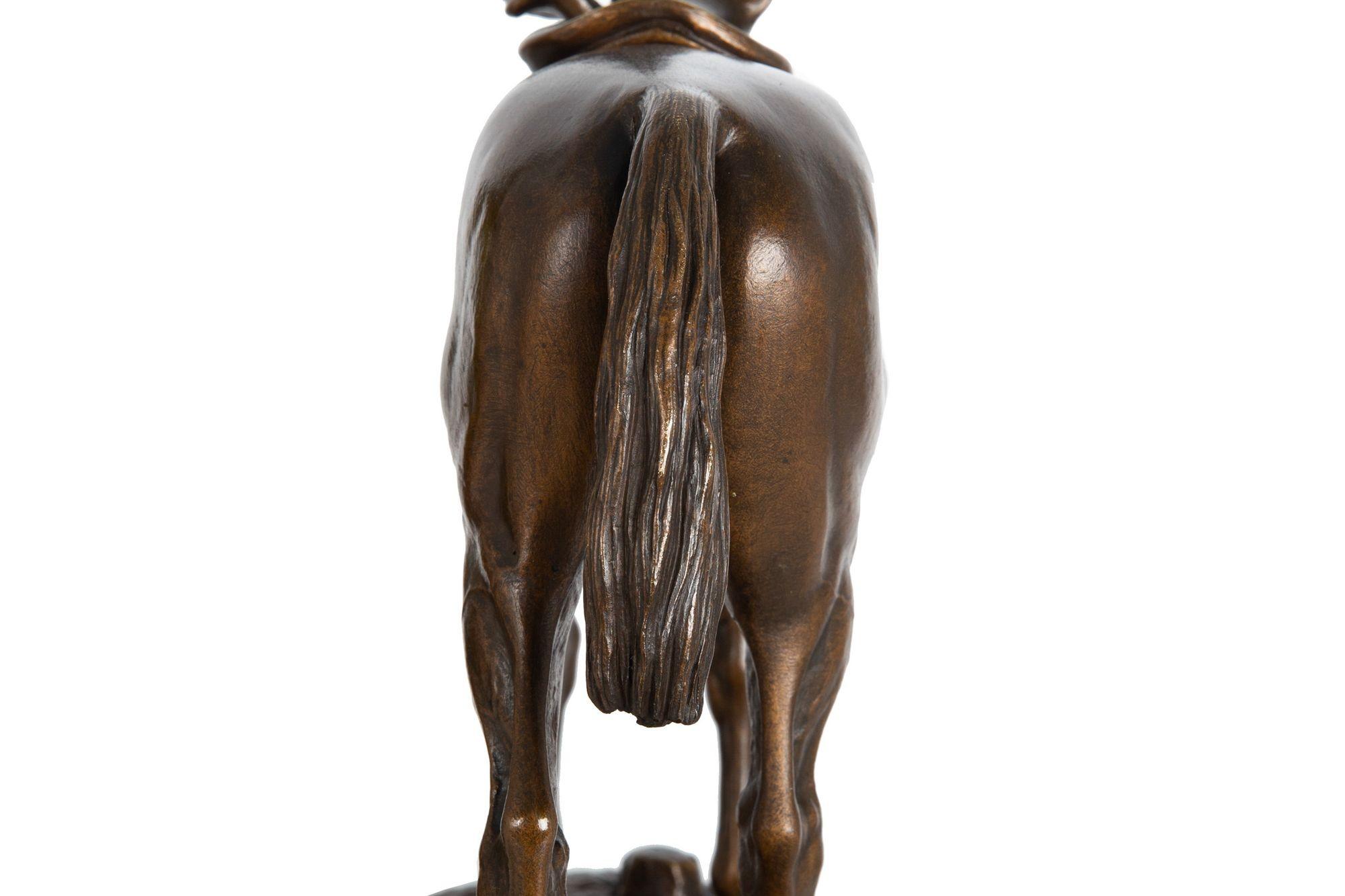 Sculpture française ancienne d'un cheval de course par Jules Moigniez vers 1880 10