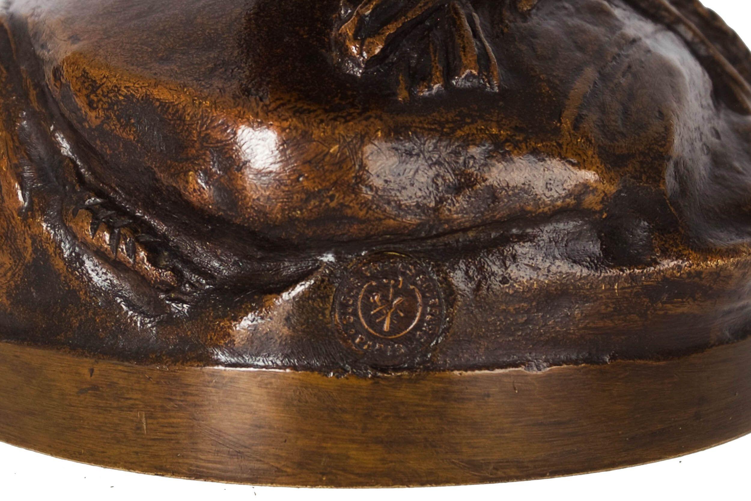 Sculpture française ancienne en bronze d'un coq par Auguste Cain & Susse Frères 1