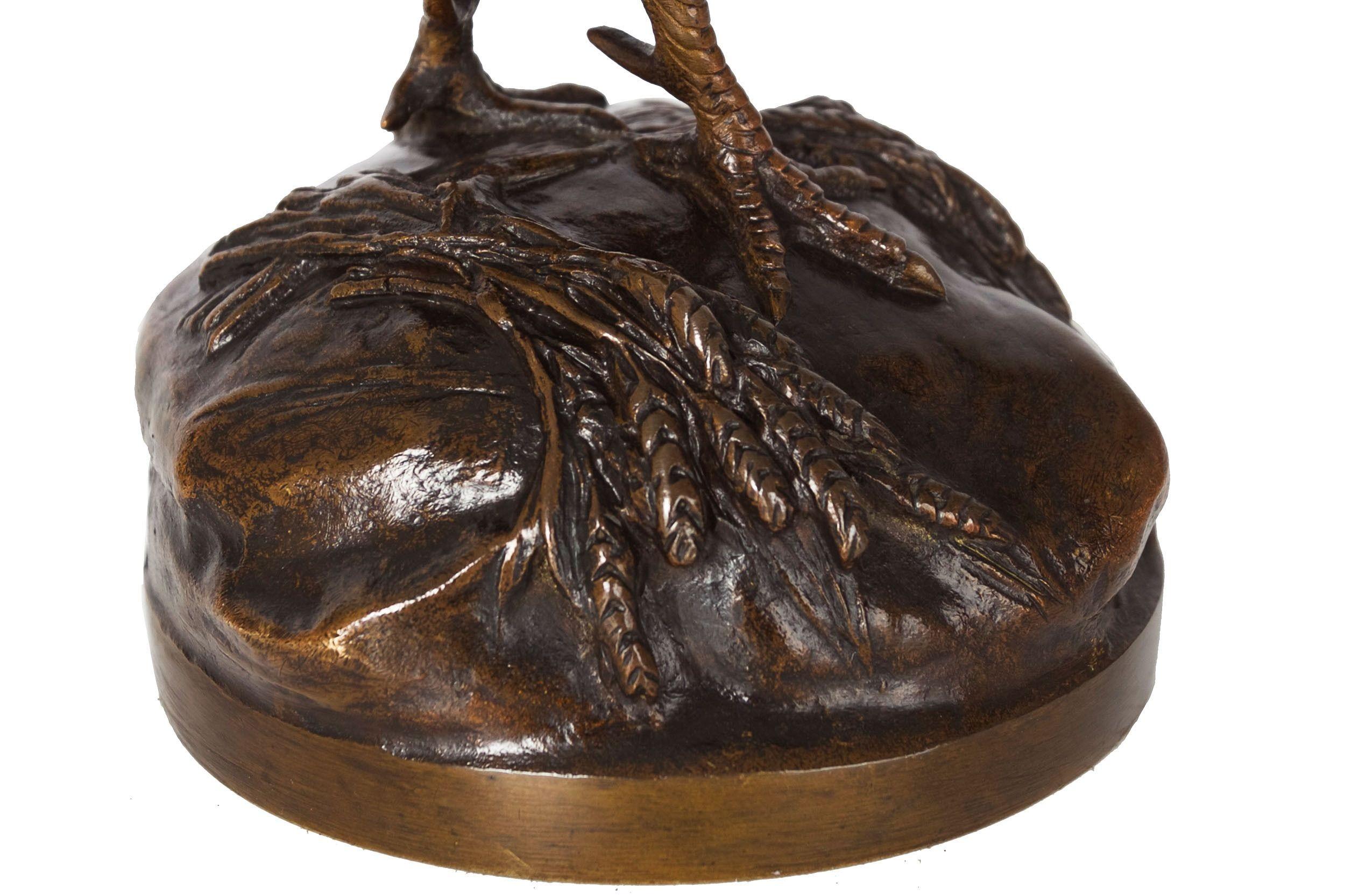 Sculpture française ancienne en bronze d'un coq par Auguste Cain & Susse Frères 4
