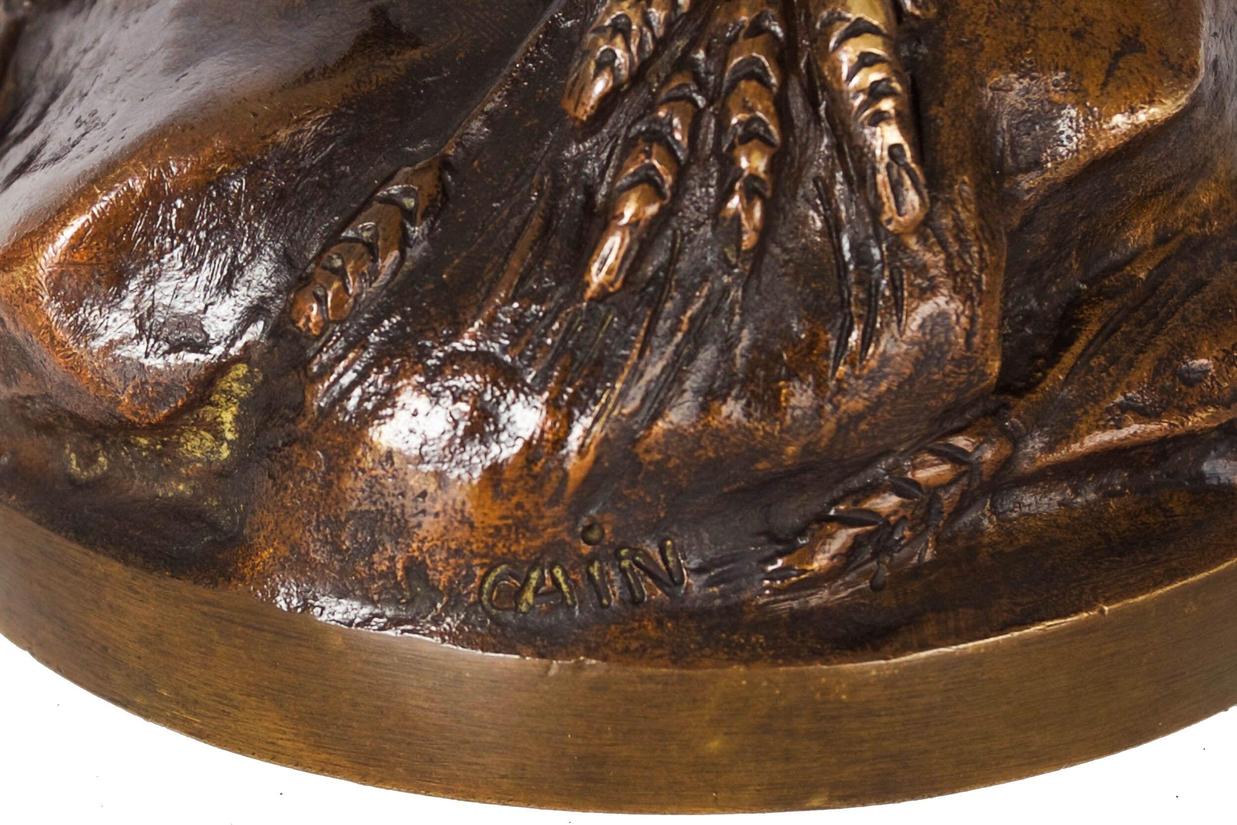 Sculpture française ancienne en bronze d'un coq par Auguste Cain & Susse Frères 5