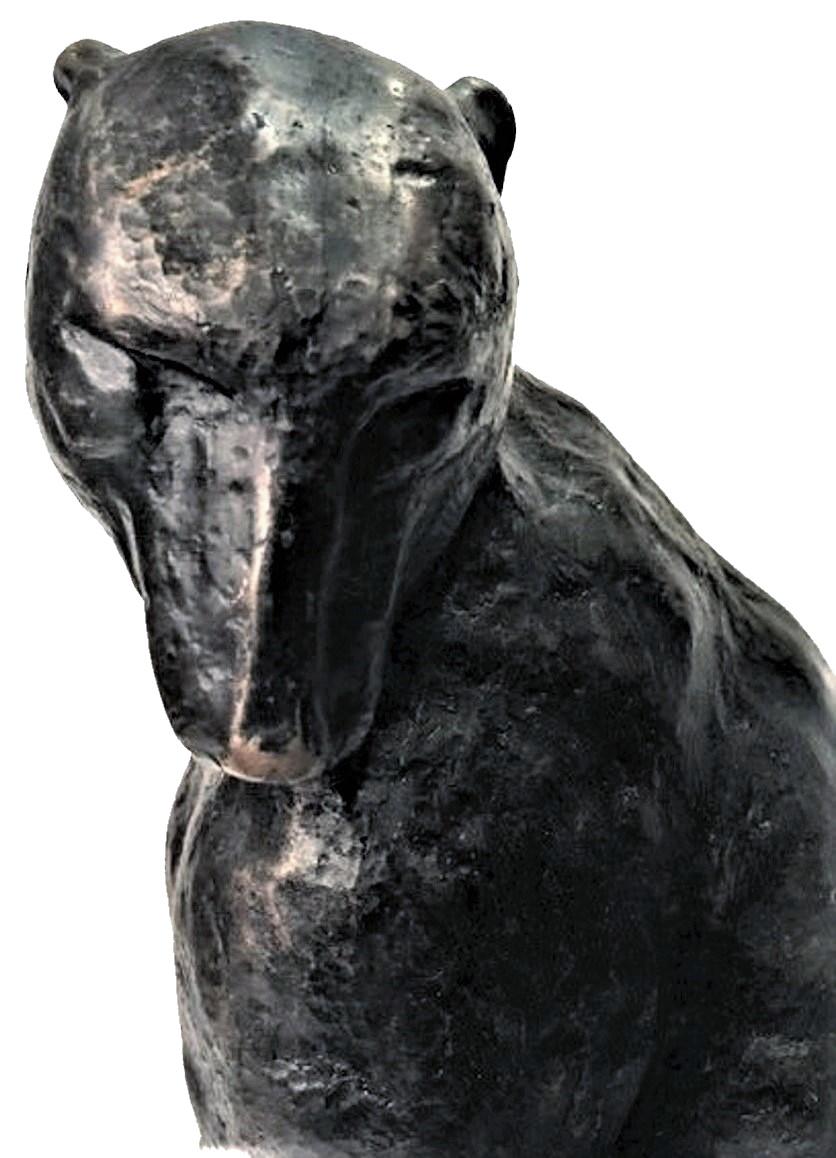This exquisite French animalistic bronze sculpture from the early twentieth century is beautiful in every way - its artistic expressiveness, as well as the highest-level rendition, hand-casting and patination.