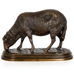 French Antique Bronze Sculpture of Sheep by Rosa Bonheur ca. 1860