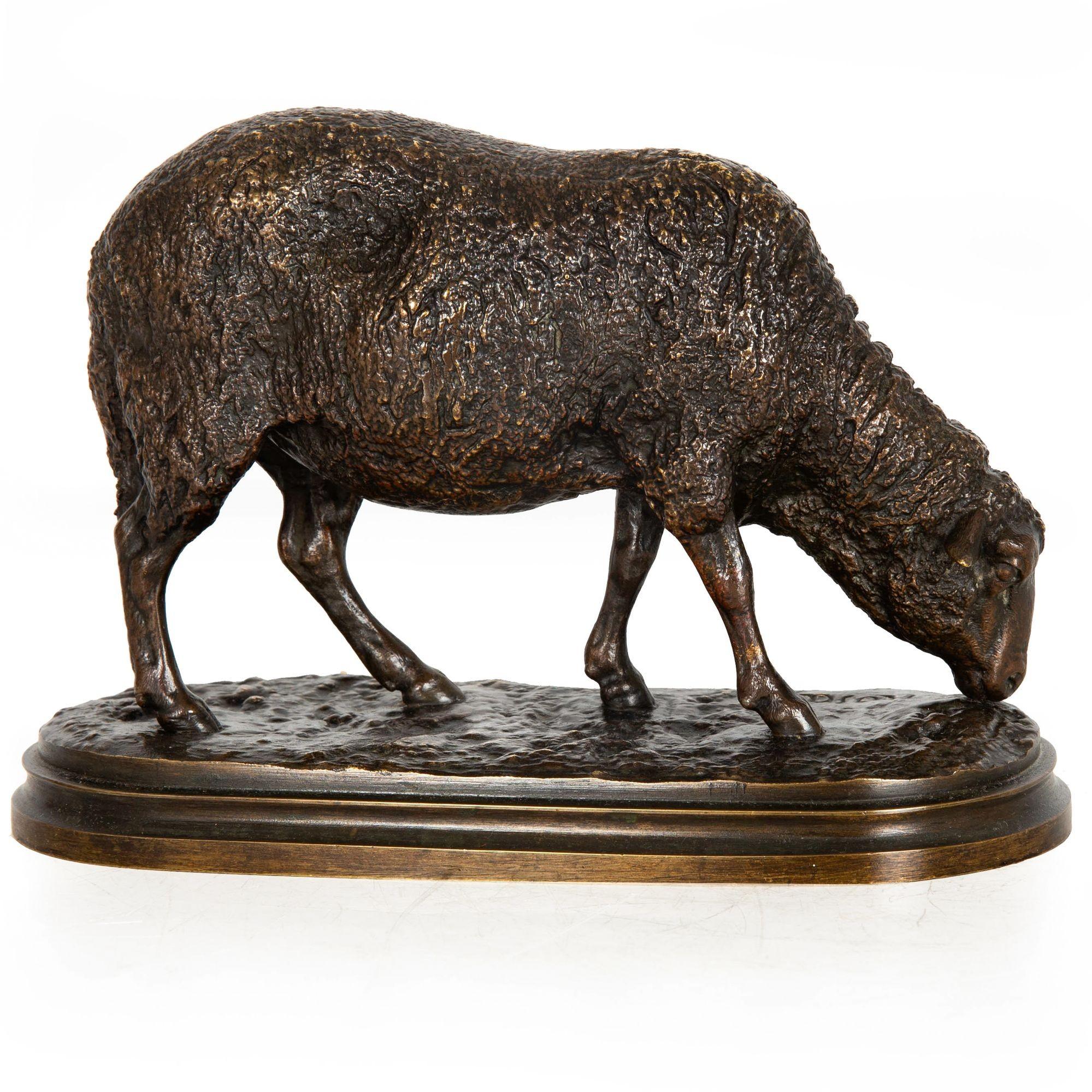 Romantic French Antique Bronze Sculpture of Sheep by Rosa Bonheur ca. 1860 For Sale