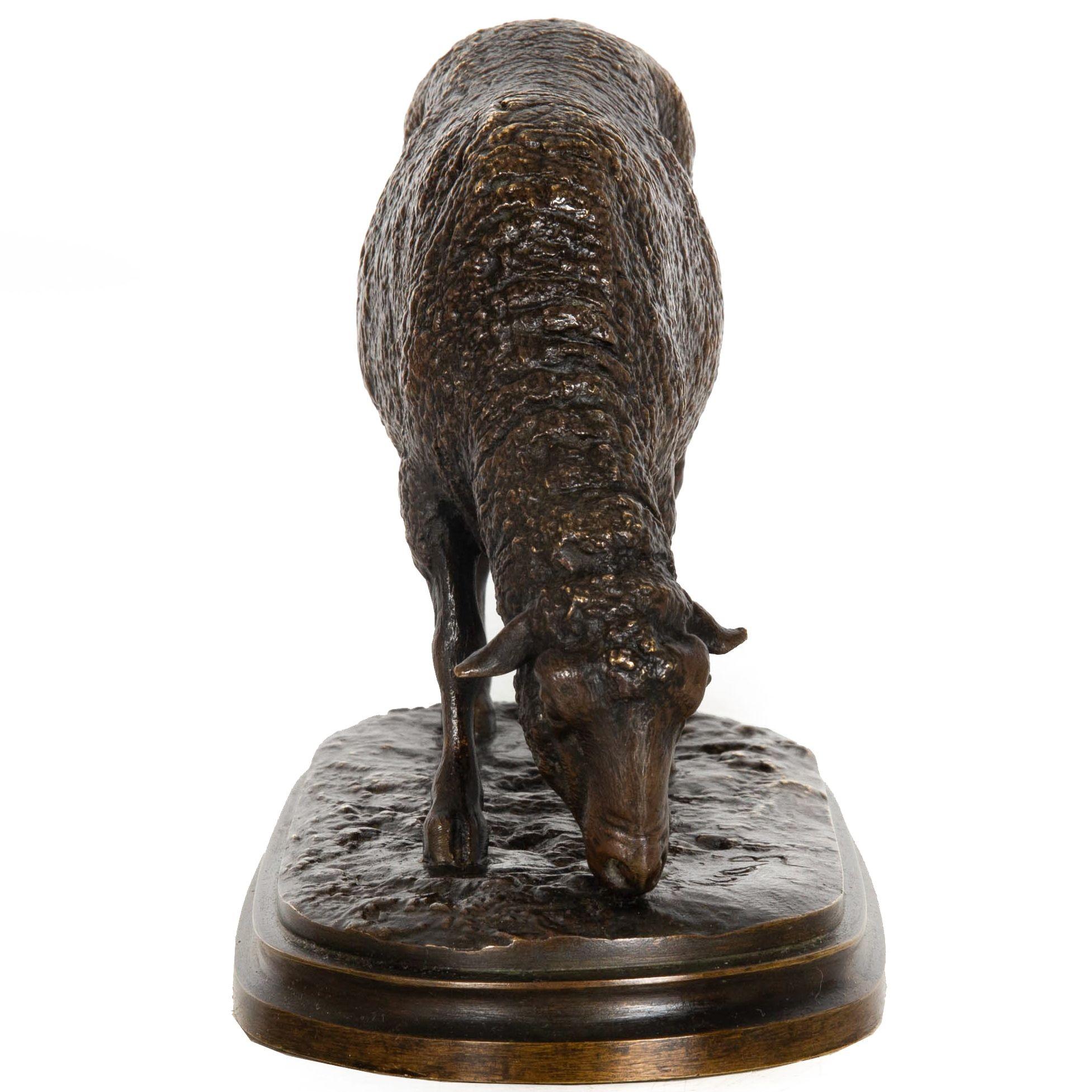 French Antique Bronze Sculpture of Sheep by Rosa Bonheur ca. 1860 In Good Condition For Sale In Shippensburg, PA