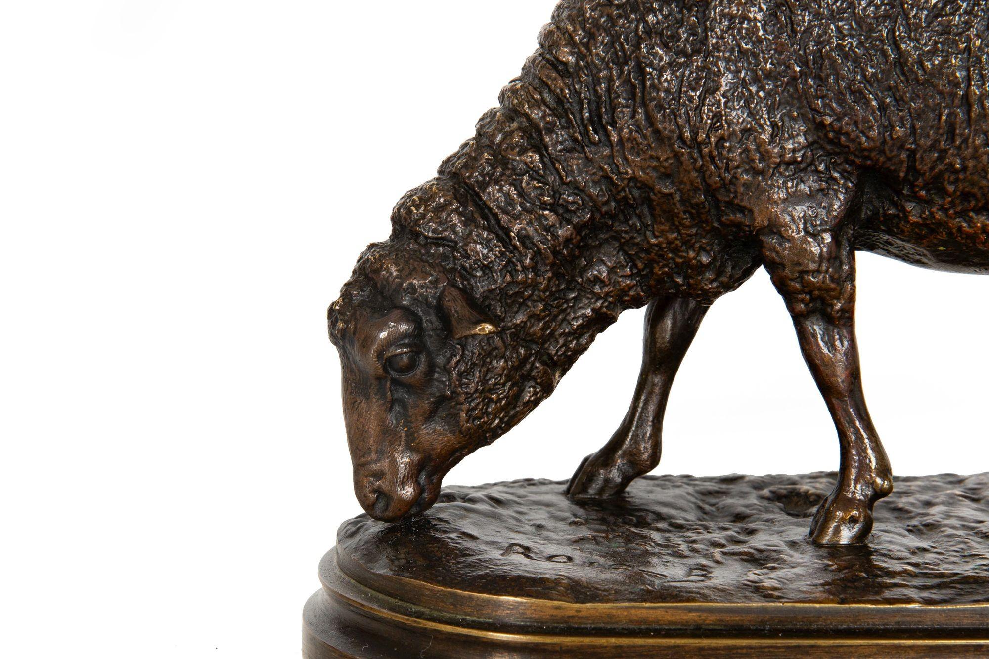 French Antique Bronze Sculpture of Sheep by Rosa Bonheur ca. 1860 For Sale 1