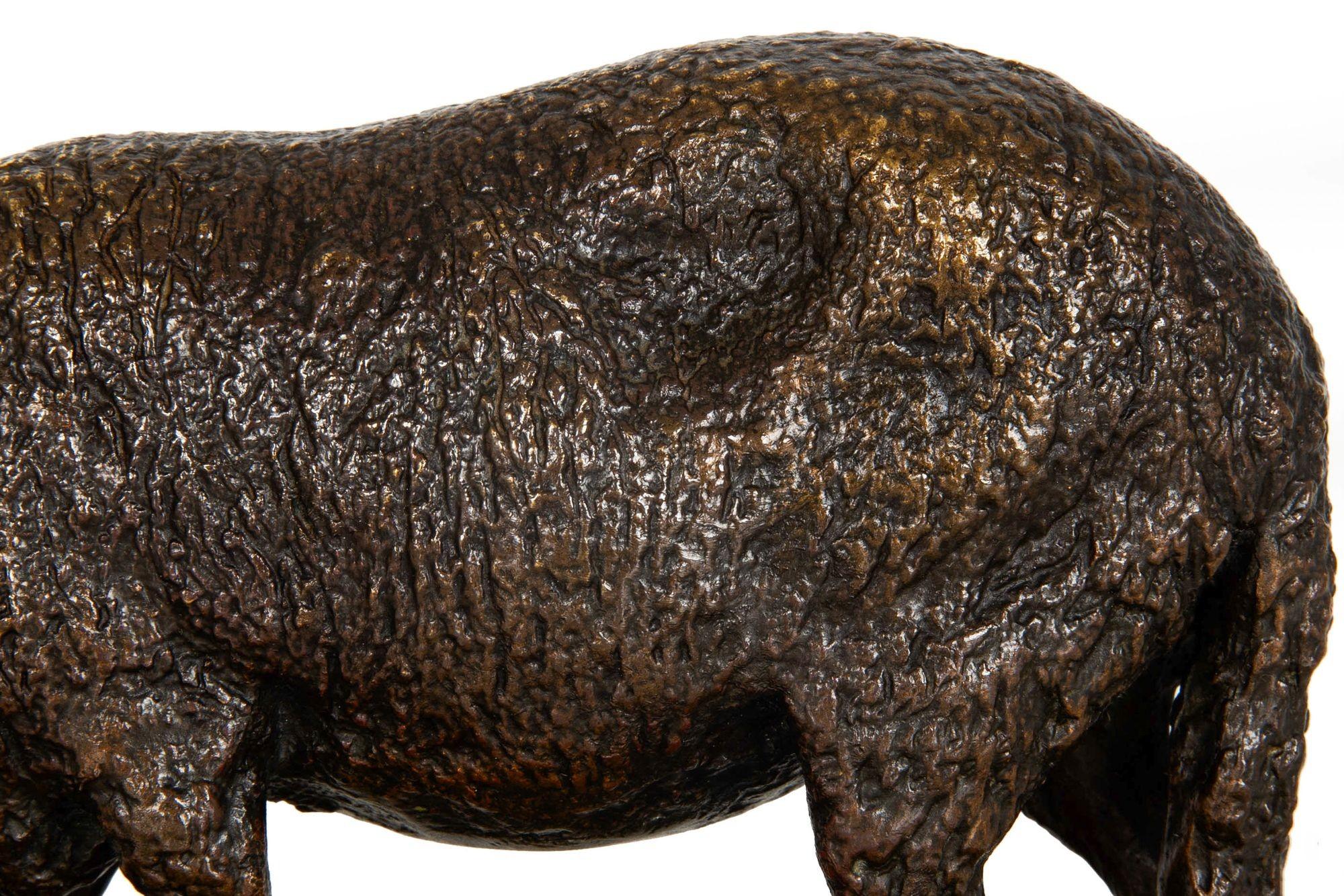 French Antique Bronze Sculpture of Sheep by Rosa Bonheur ca. 1860 For Sale 4