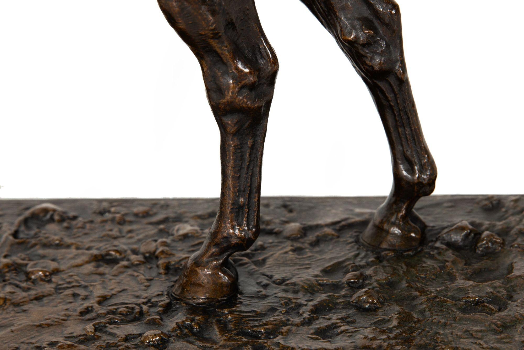 Escultura francesa antigua de bronce de caballo semental de Christophe Fratin ca. 1850 8