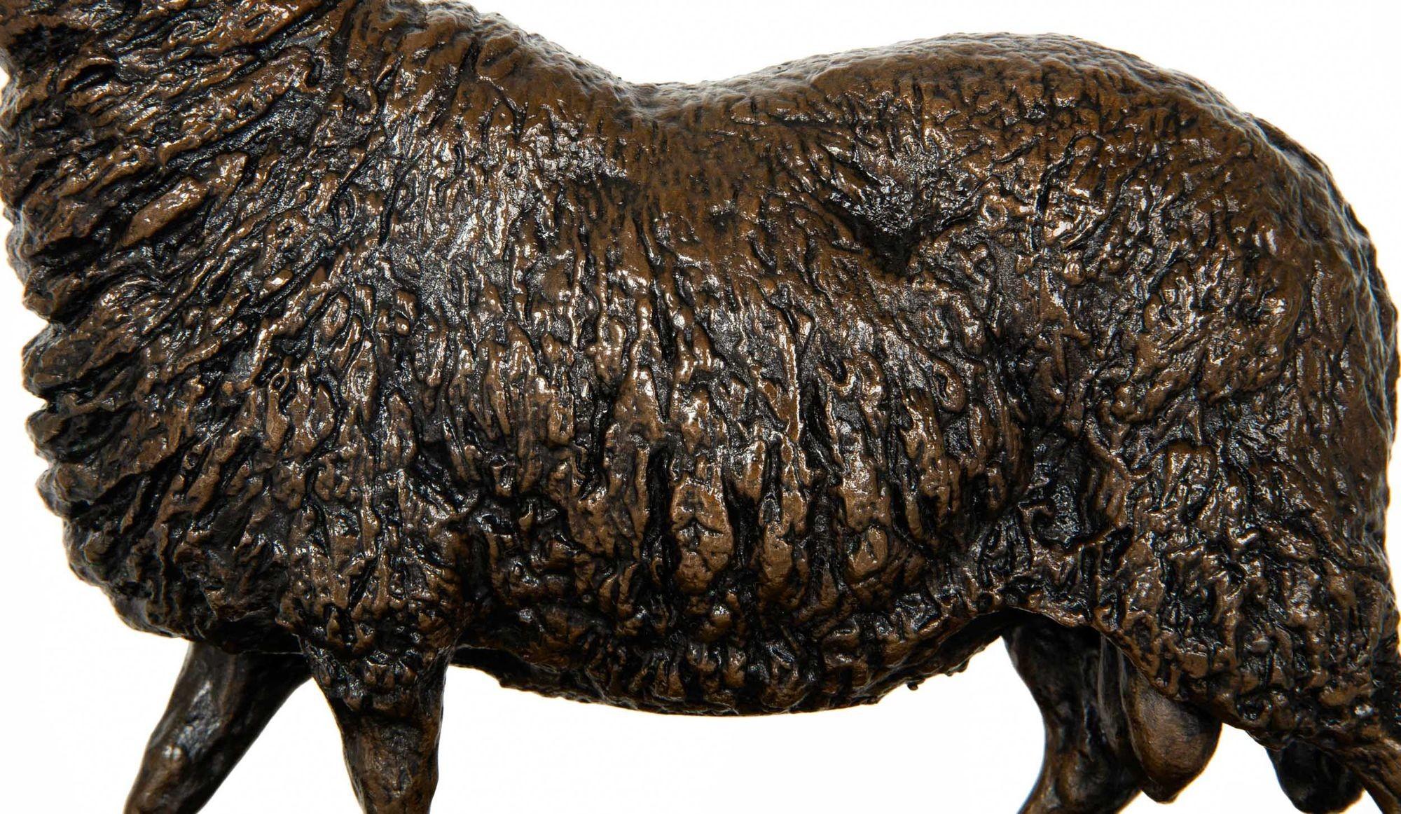 French Antique Bronze Sculpture of “Standing Ram”, Isidore Jules Bonheur For Sale 6