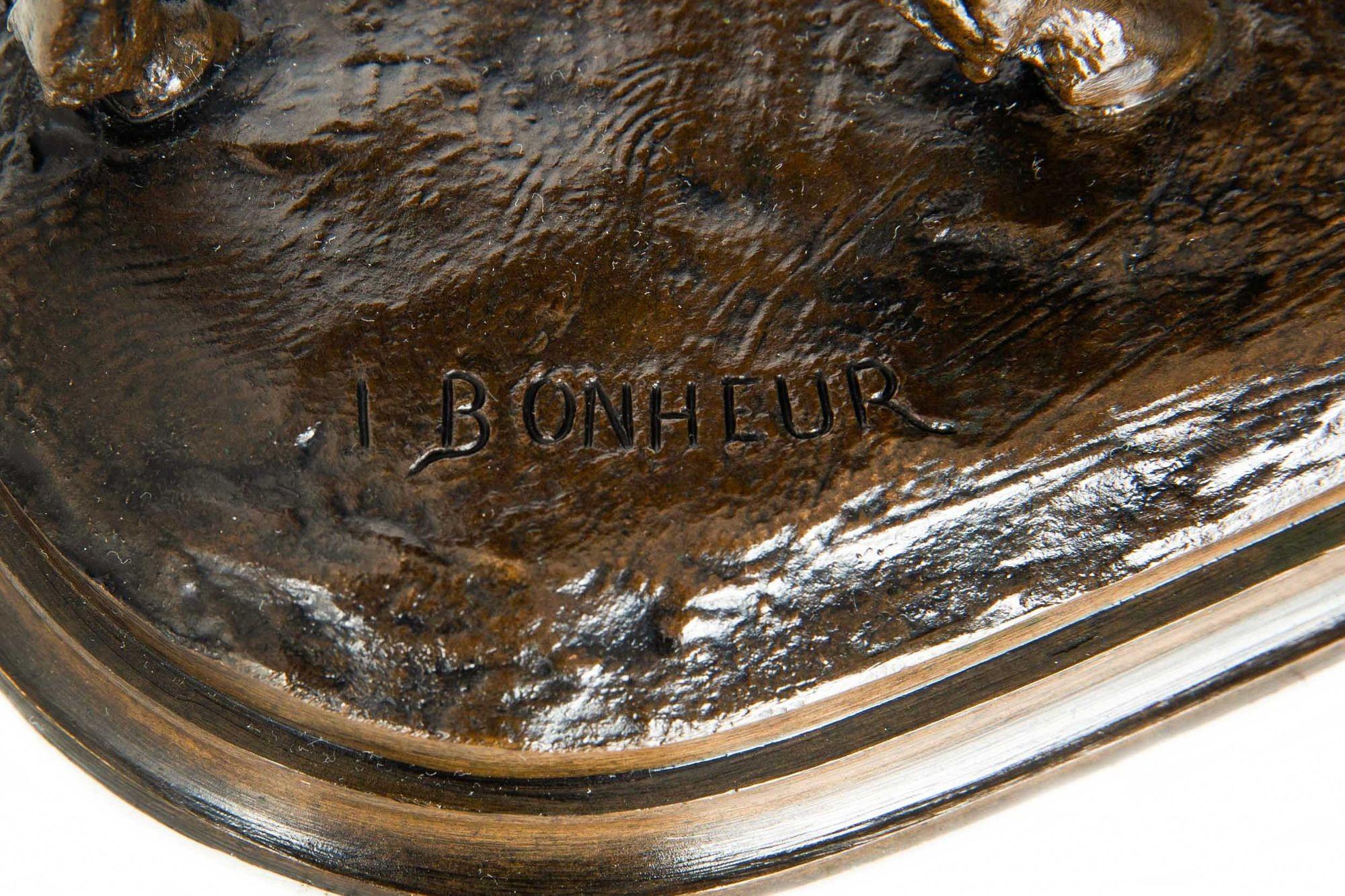 French Antique Bronze Sculpture of “Standing Ram”, Isidore Jules Bonheur For Sale 9