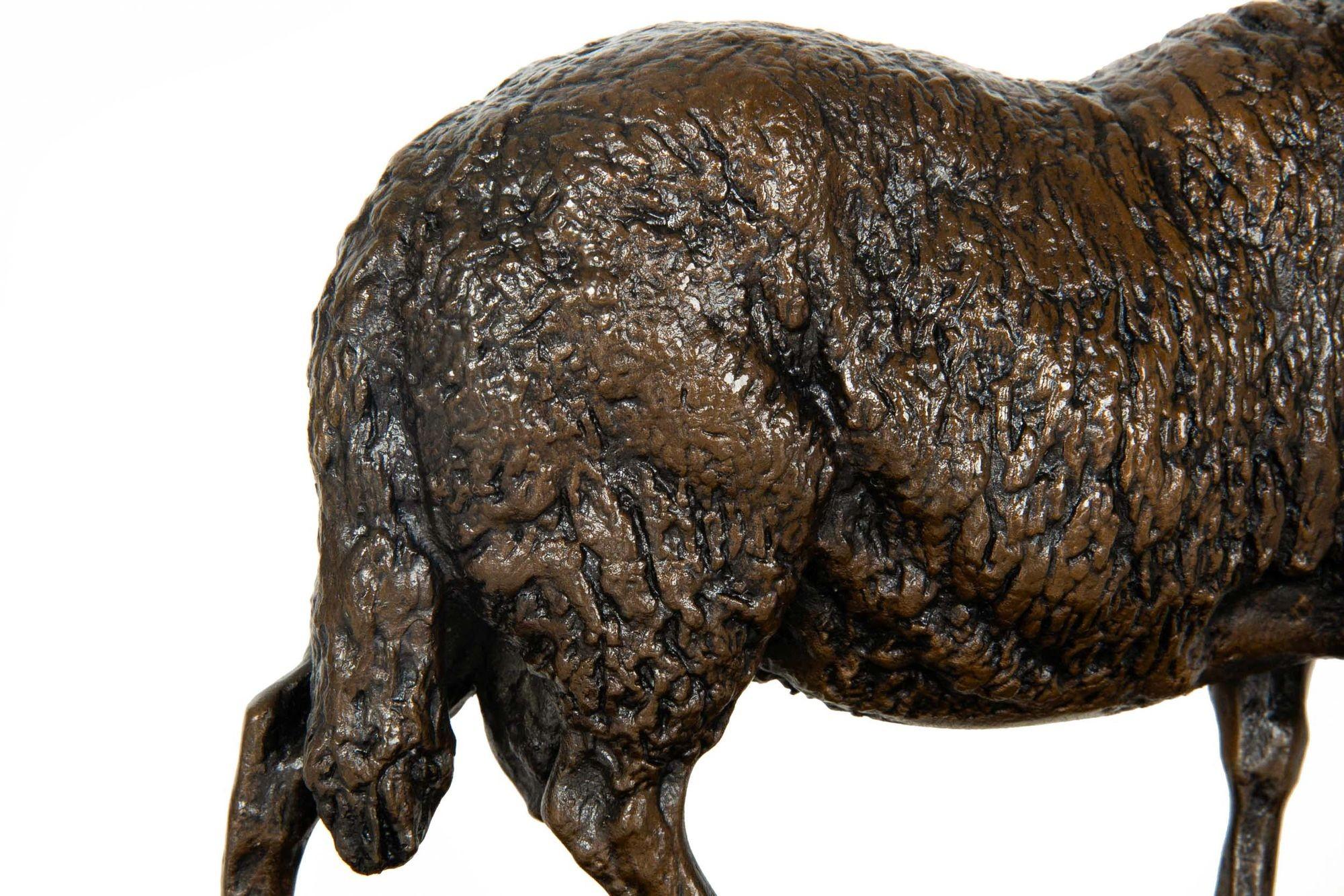 French Antique Bronze Sculpture of “Standing Ram”, Isidore Jules Bonheur For Sale 11