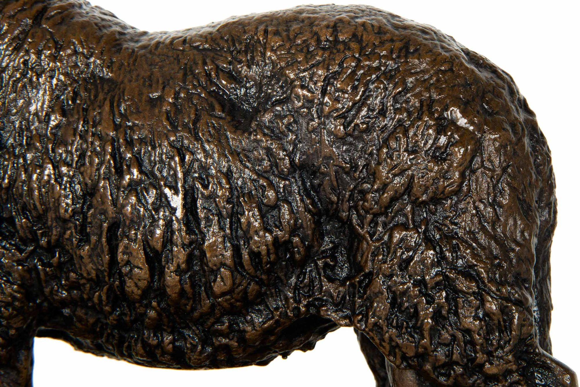 French Antique Bronze Sculpture of “Standing Ram”, Isidore Jules Bonheur For Sale 12