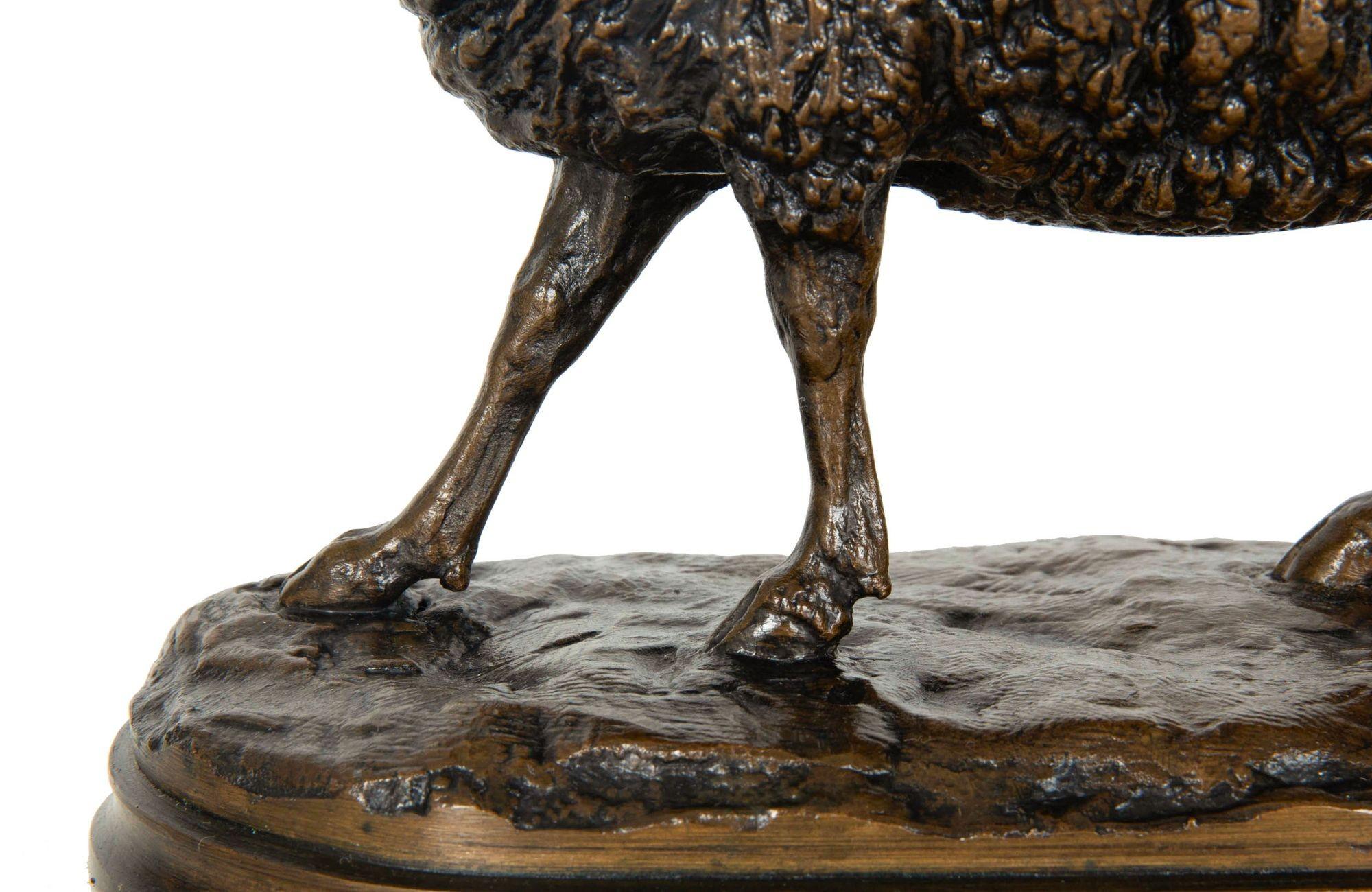 French Antique Bronze Sculpture of “Standing Ram”, Isidore Jules Bonheur For Sale 13