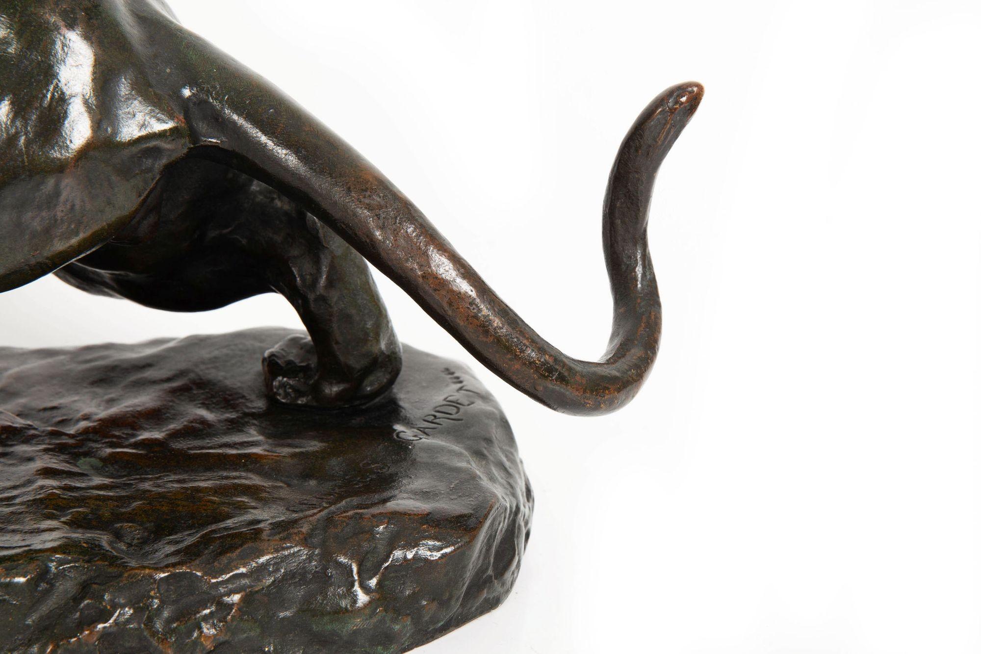 French Antique Bronze Sculpture of “Tiger and Tortoise” after Georges Gardet For Sale 7