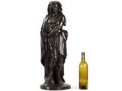 French Antique Bronze Sculpture of Viking Warrior "Vercingetorix" by Aime Millet