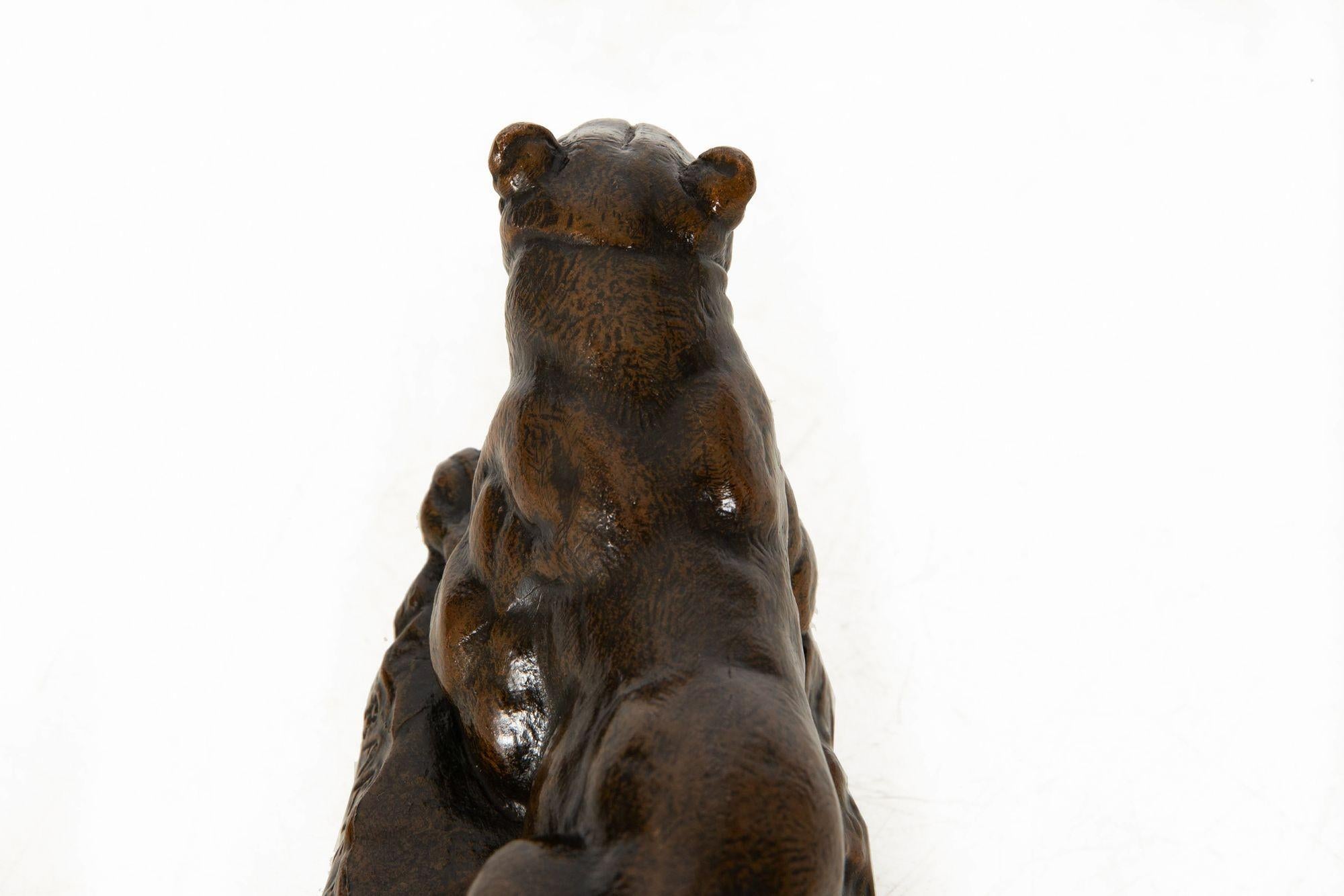 French Antique Bronze Sculpture “Panther of Tunisia” by Antoine-Louis Barye For Sale 8