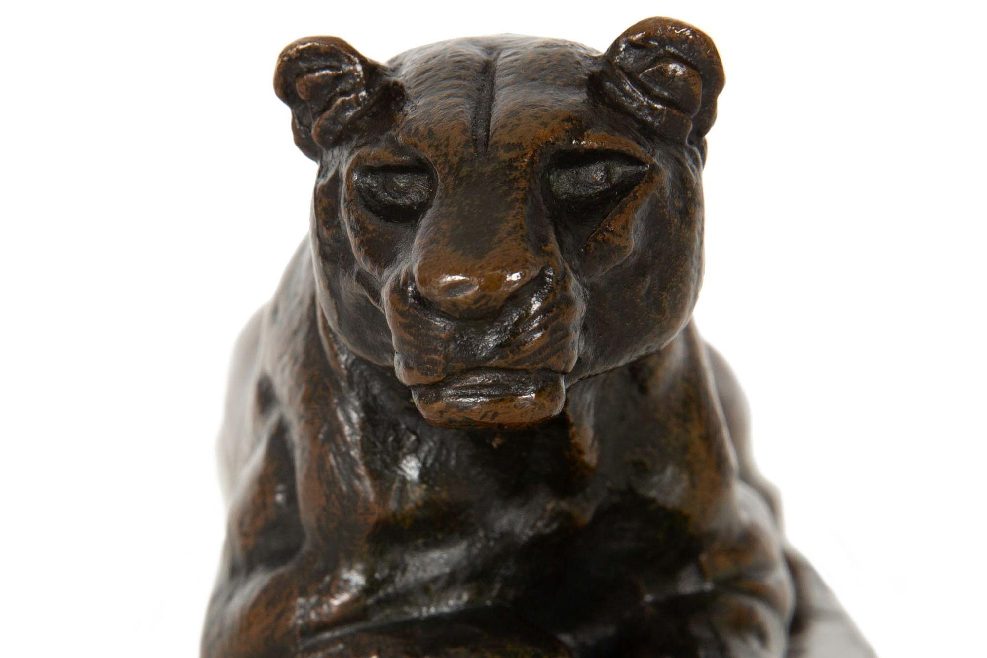 French Antique Bronze Sculpture “Panther of Tunisia” by Antoine-Louis Barye For Sale 1