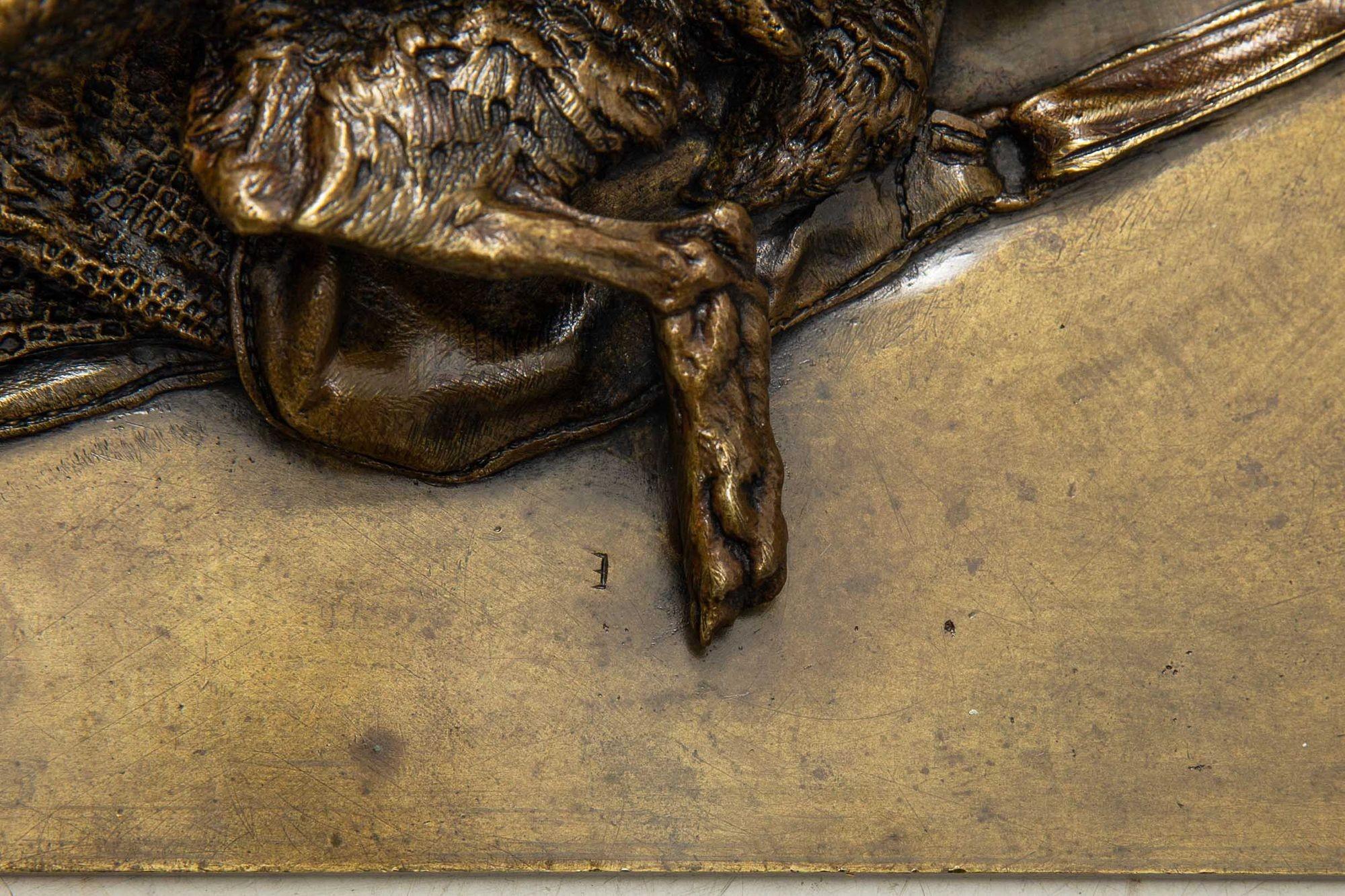 Bronze Sculpture française ancienne « Rabbit et faisan » de Pierre Jules Mene en vente